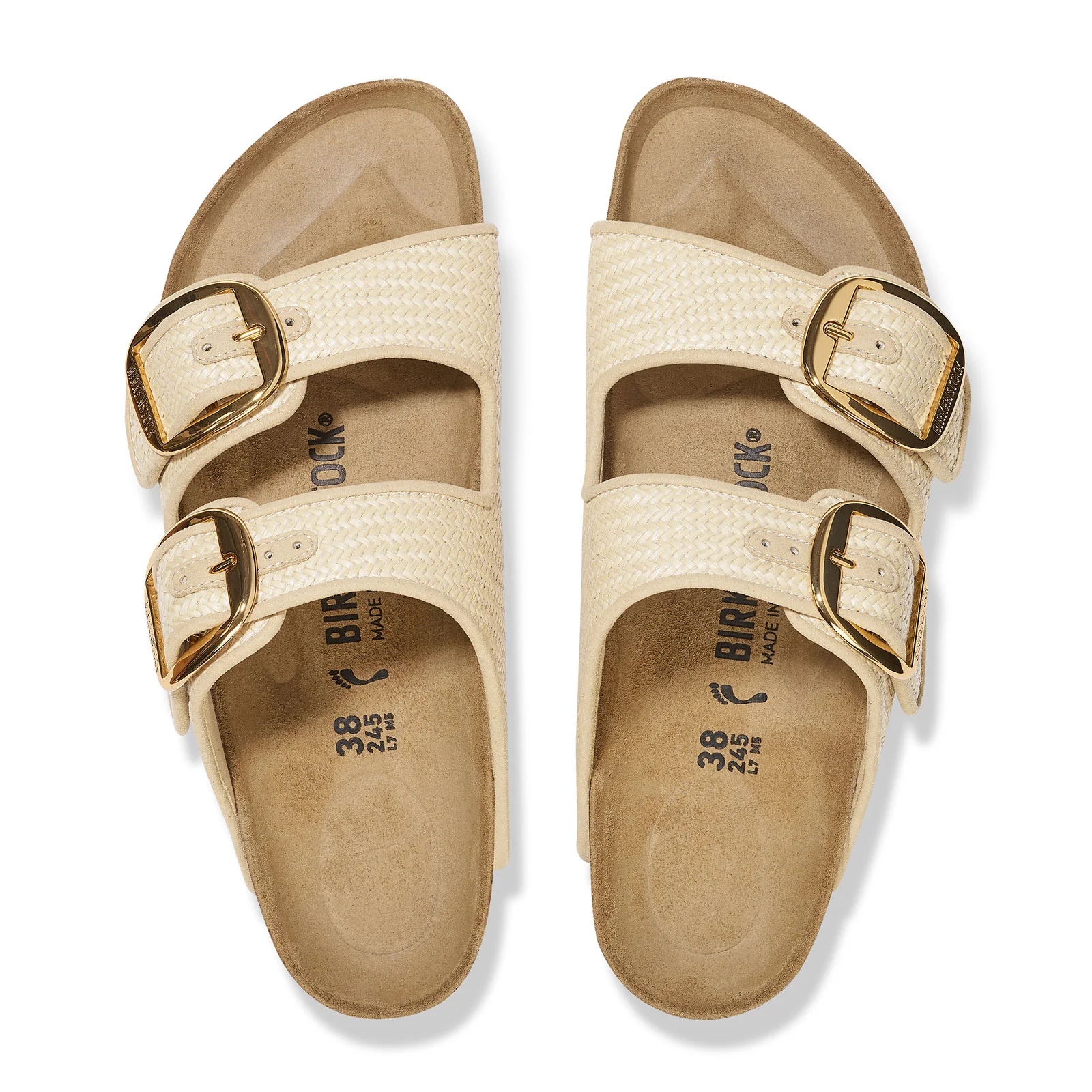 Birkenstock Arizona Big Buckle Narrow Slide Sandal (Women) - Raffia Natural - Image 2