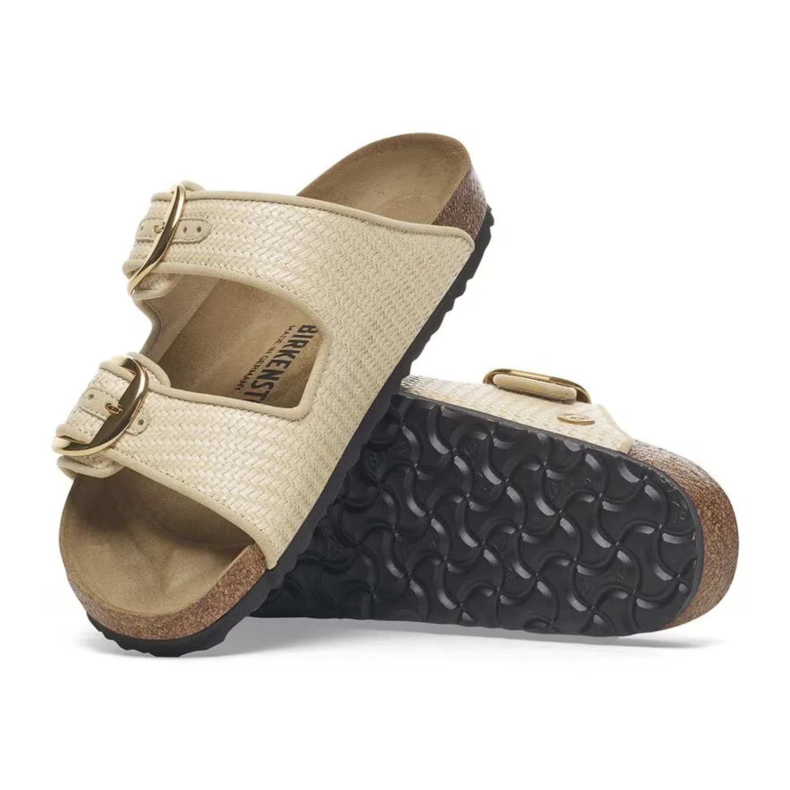 Birkenstock Arizona Big Buckle Narrow Slide Sandal (Women) - Raffia Natural - Image 3