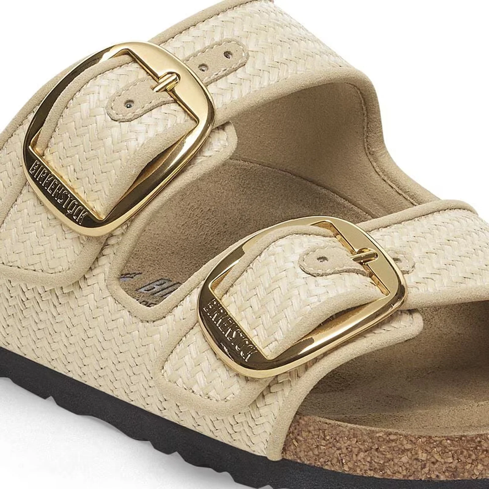 Birkenstock Arizona Big Buckle Narrow Slide Sandal (Women) - Raffia Natural - Image 5