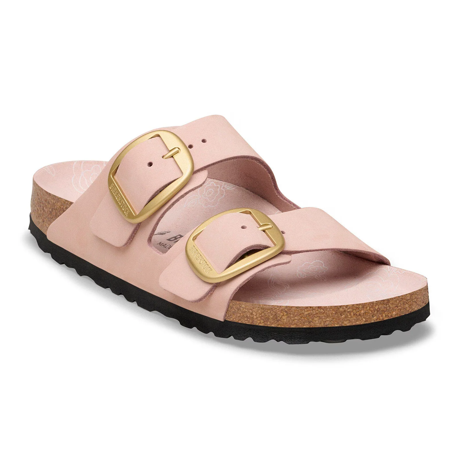 Birkenstock Arizona Big Buckle Narrow Slide Sandal (Women) - Soft Pink Nubuck