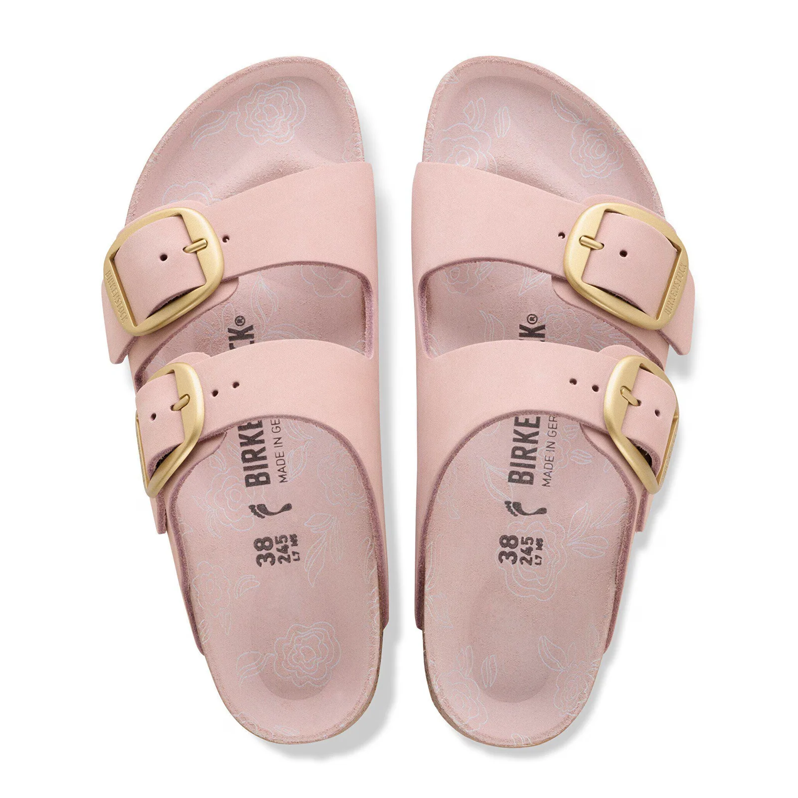 Birkenstock Arizona Big Buckle Narrow Slide Sandal (Women) - Soft Pink Nubuck - Image 2