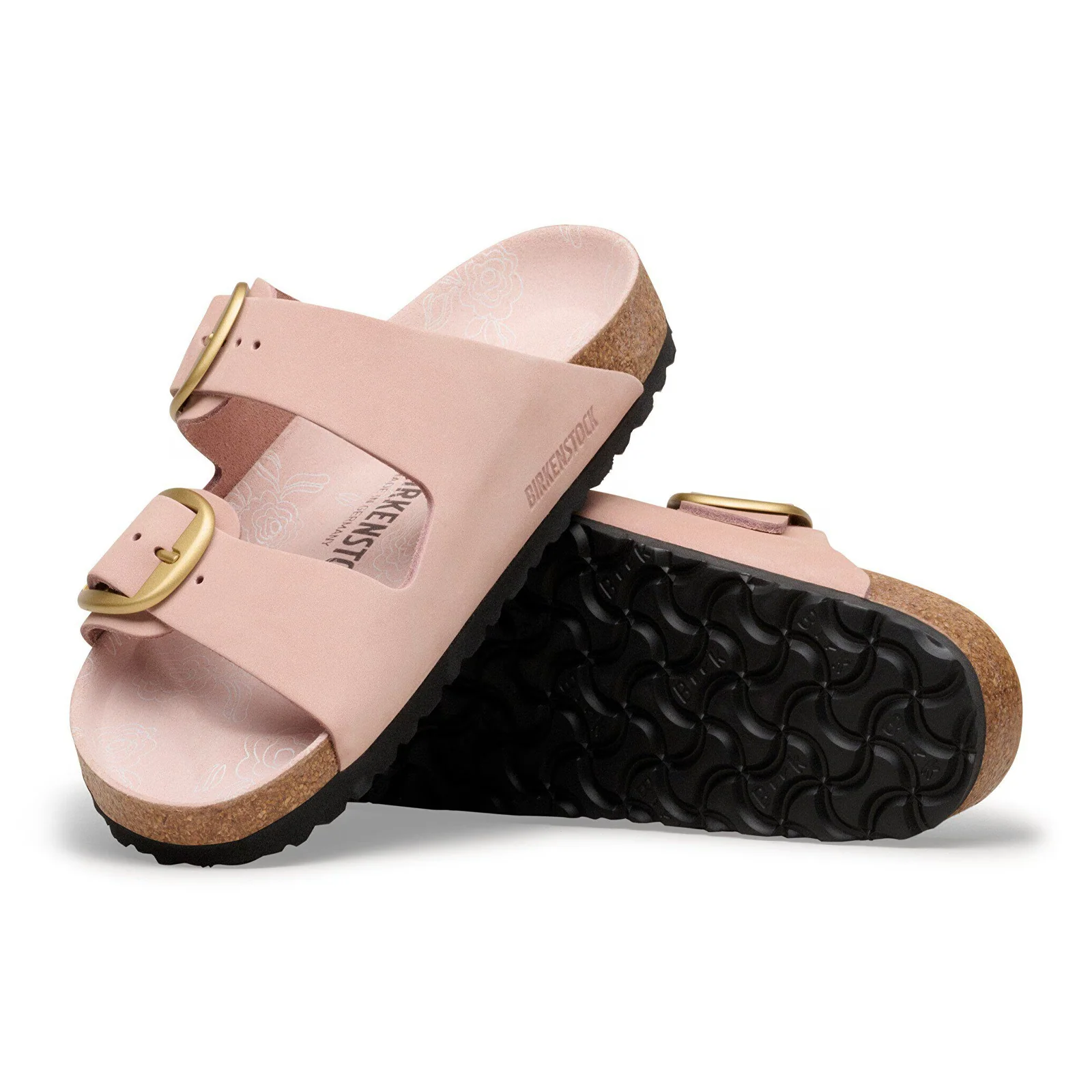 Birkenstock Arizona Big Buckle Narrow Slide Sandal (Women) - Soft Pink Nubuck - Image 3
