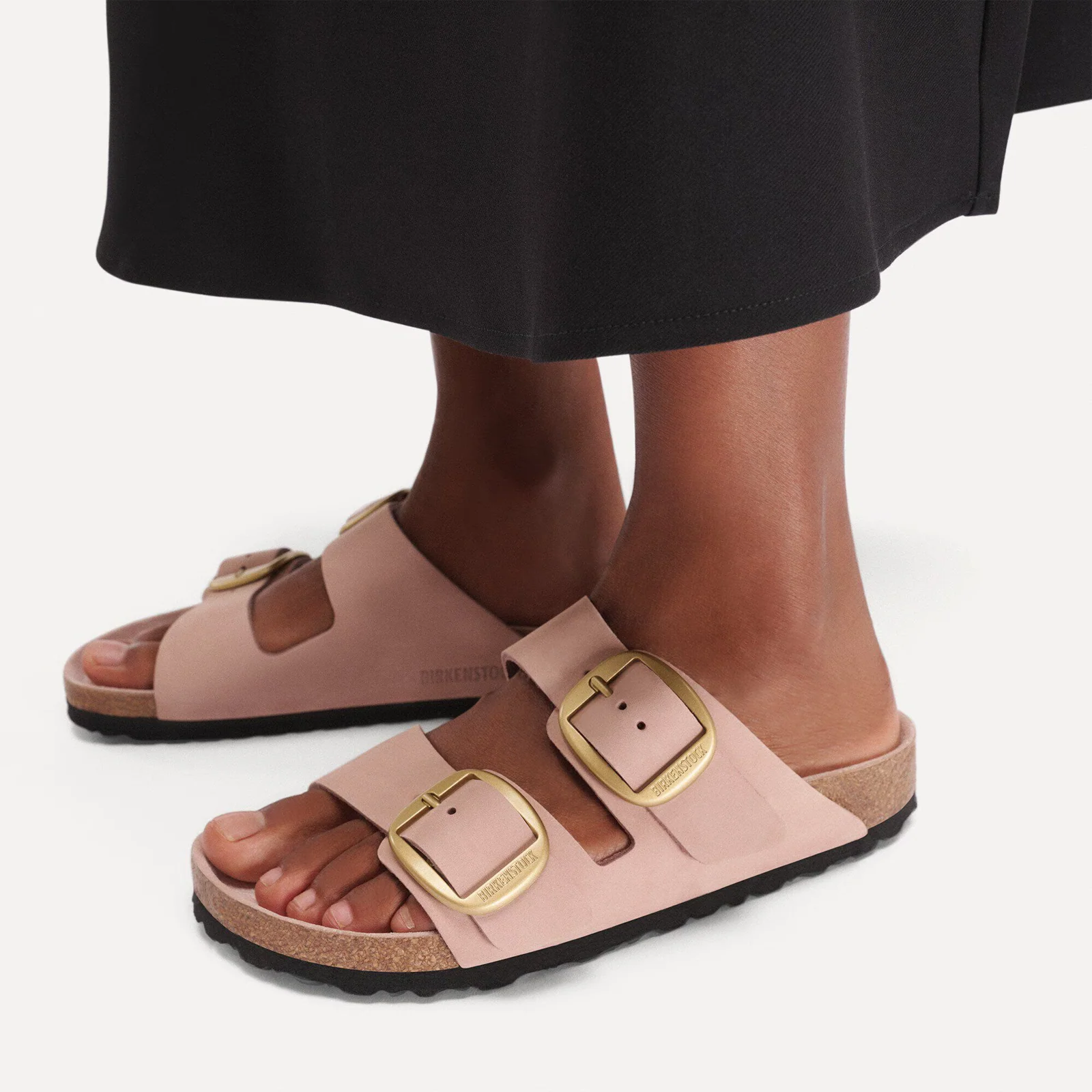 Birkenstock Arizona Big Buckle Narrow Slide Sandal (Women) - Soft Pink Nubuck - Image 7