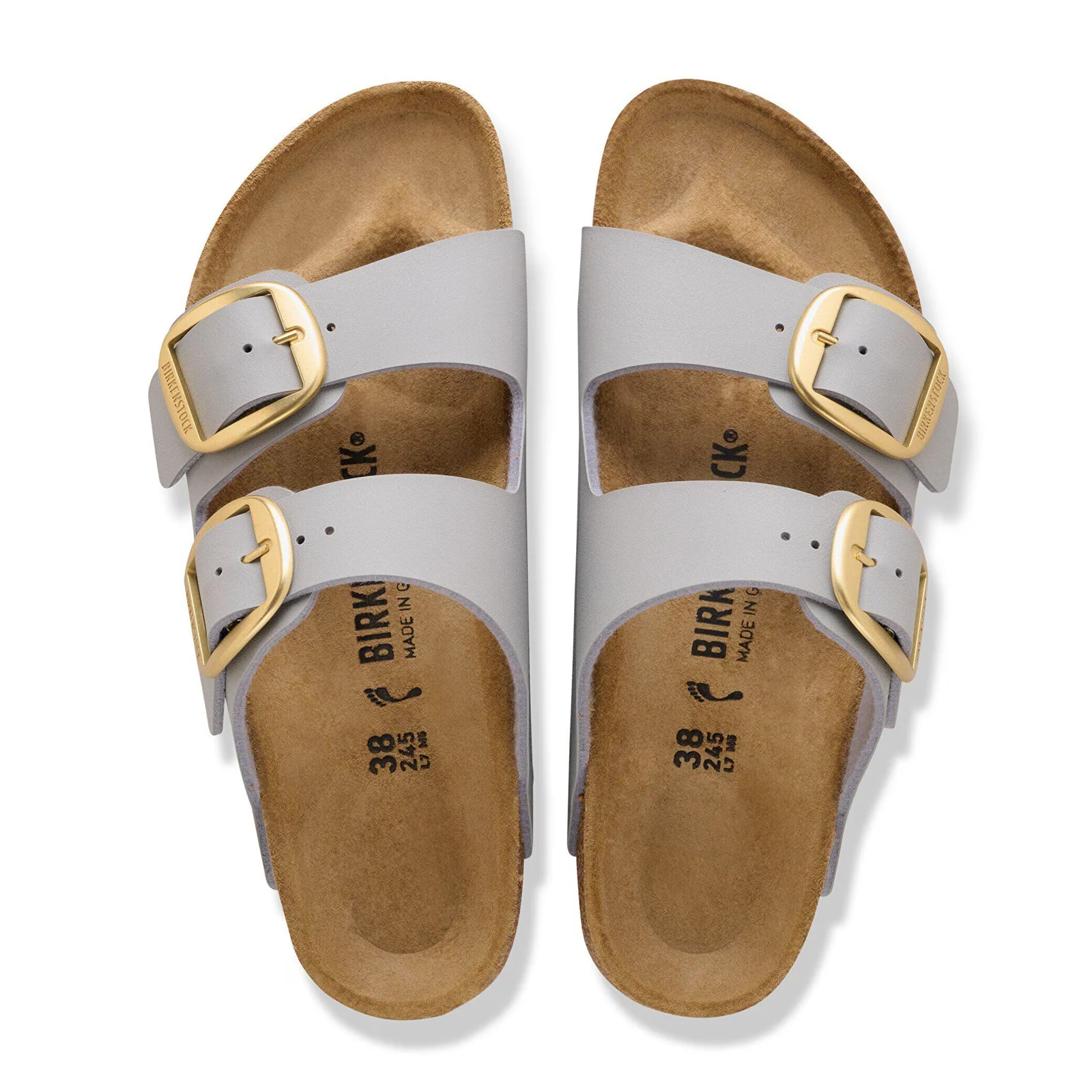 Birkenstock Arizona Big Buckle Narrow Slide Sandal (Women) - Stone Coin Birko-Flor - Image 2
