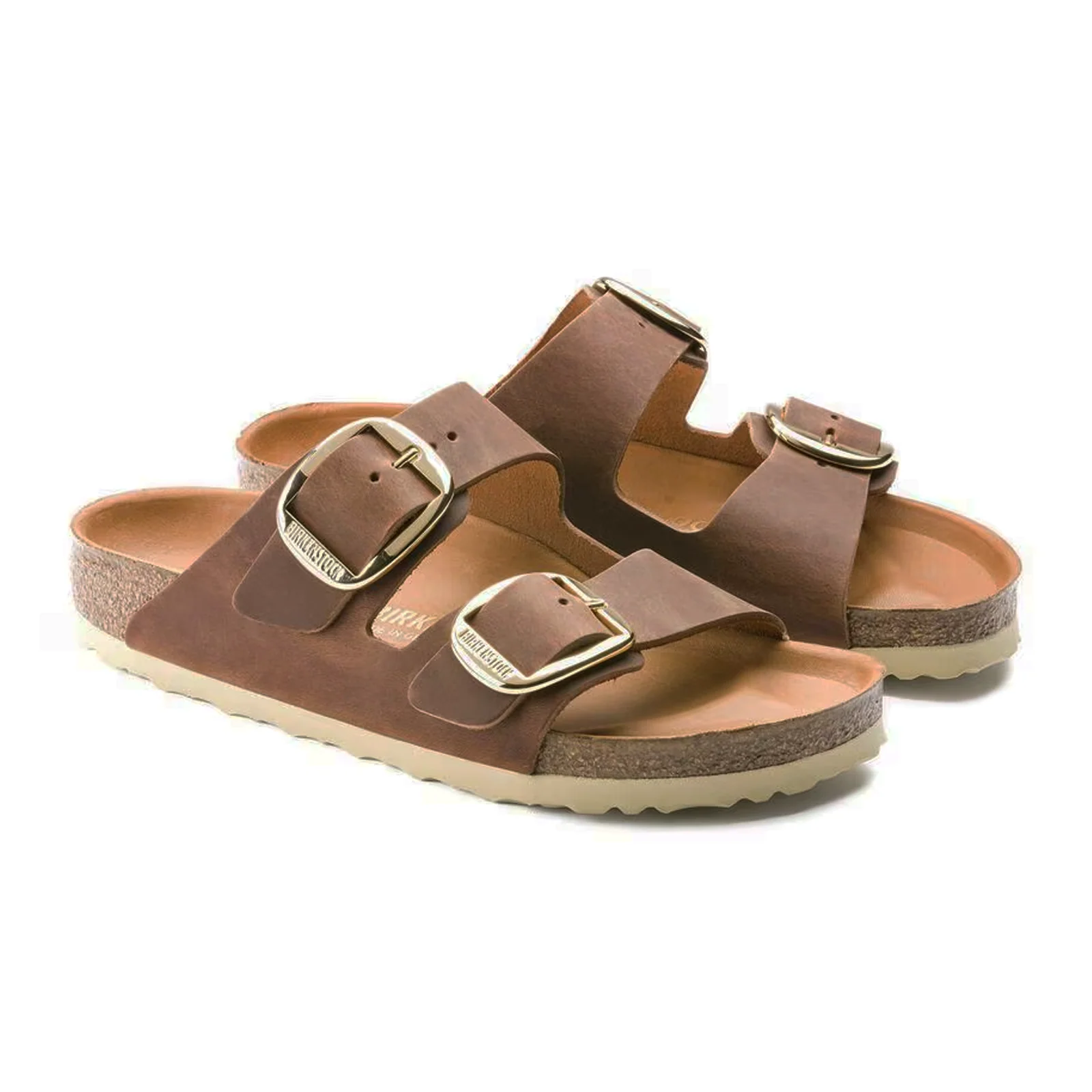 Birkenstock Arizona Big Buckle Slide Sandal (Women) - Cognac Oiled Leather - Image 4