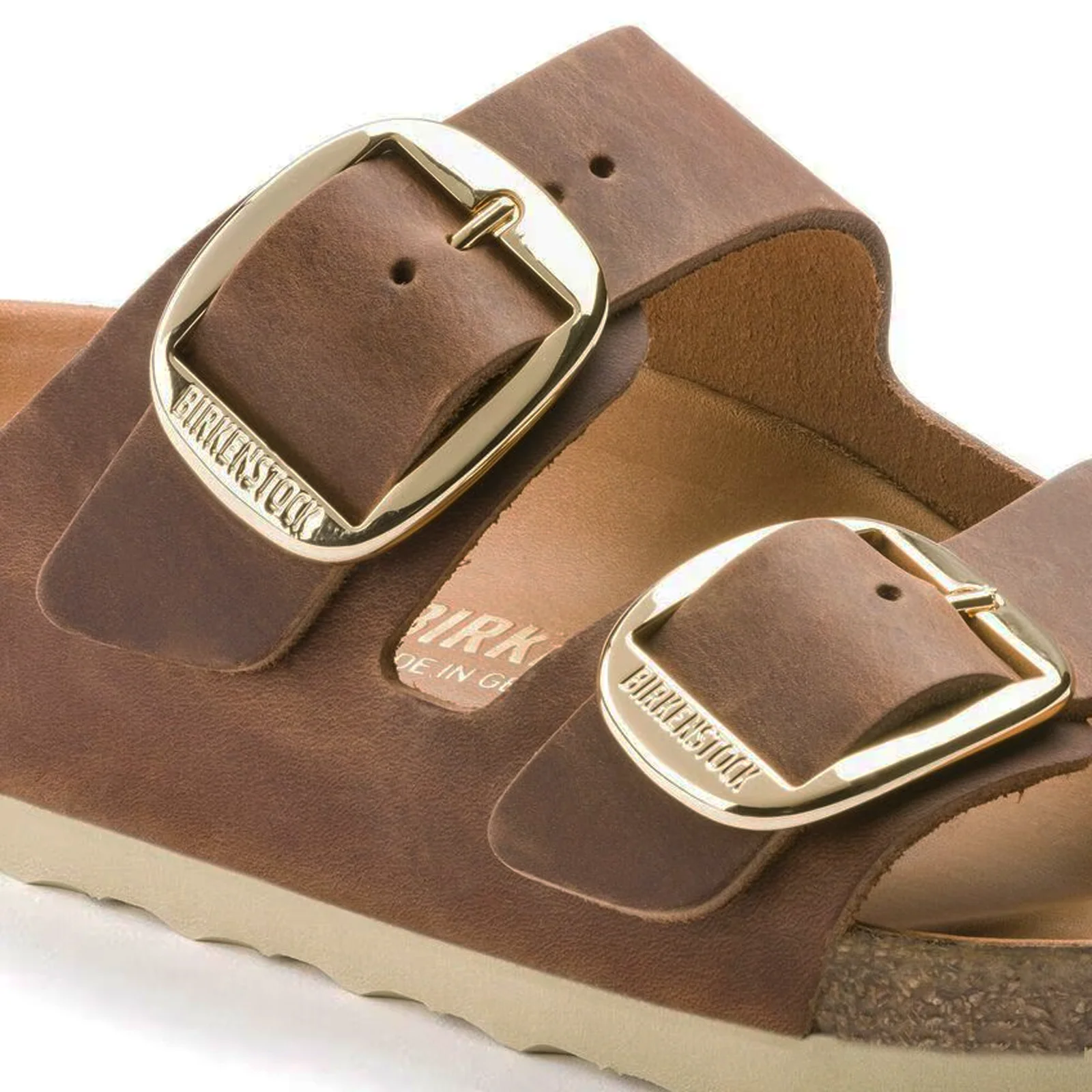 Birkenstock Arizona Big Buckle Slide Sandal (Women) - Cognac Oiled Leather - Image 5