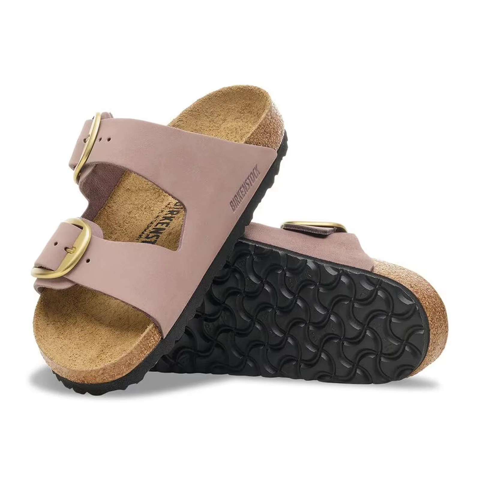 Birkenstock Arizona Big Buckle Slide Sandal (Women) - Faded Purple Nubuck - Image 3
