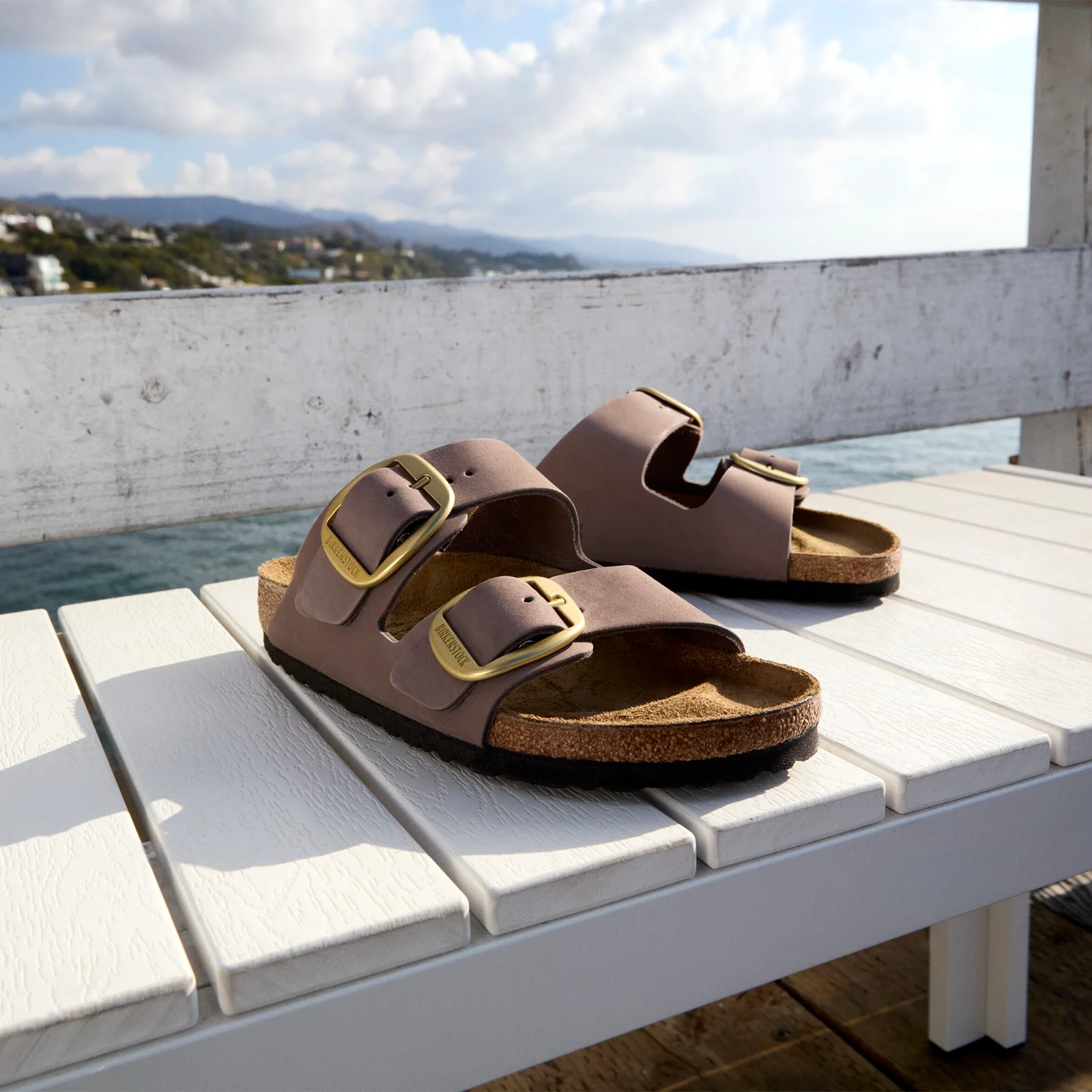Birkenstock Arizona Big Buckle Slide Sandal (Women) - Faded Purple Nubuck - Image 5