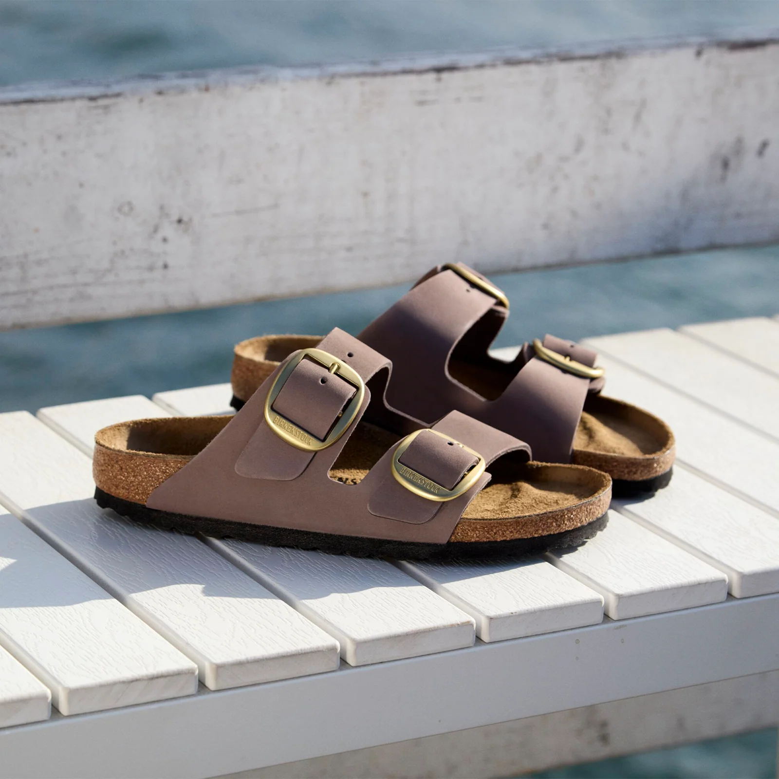 Birkenstock Arizona Big Buckle Slide Sandal (Women) - Faded Purple Nubuck - Image 6