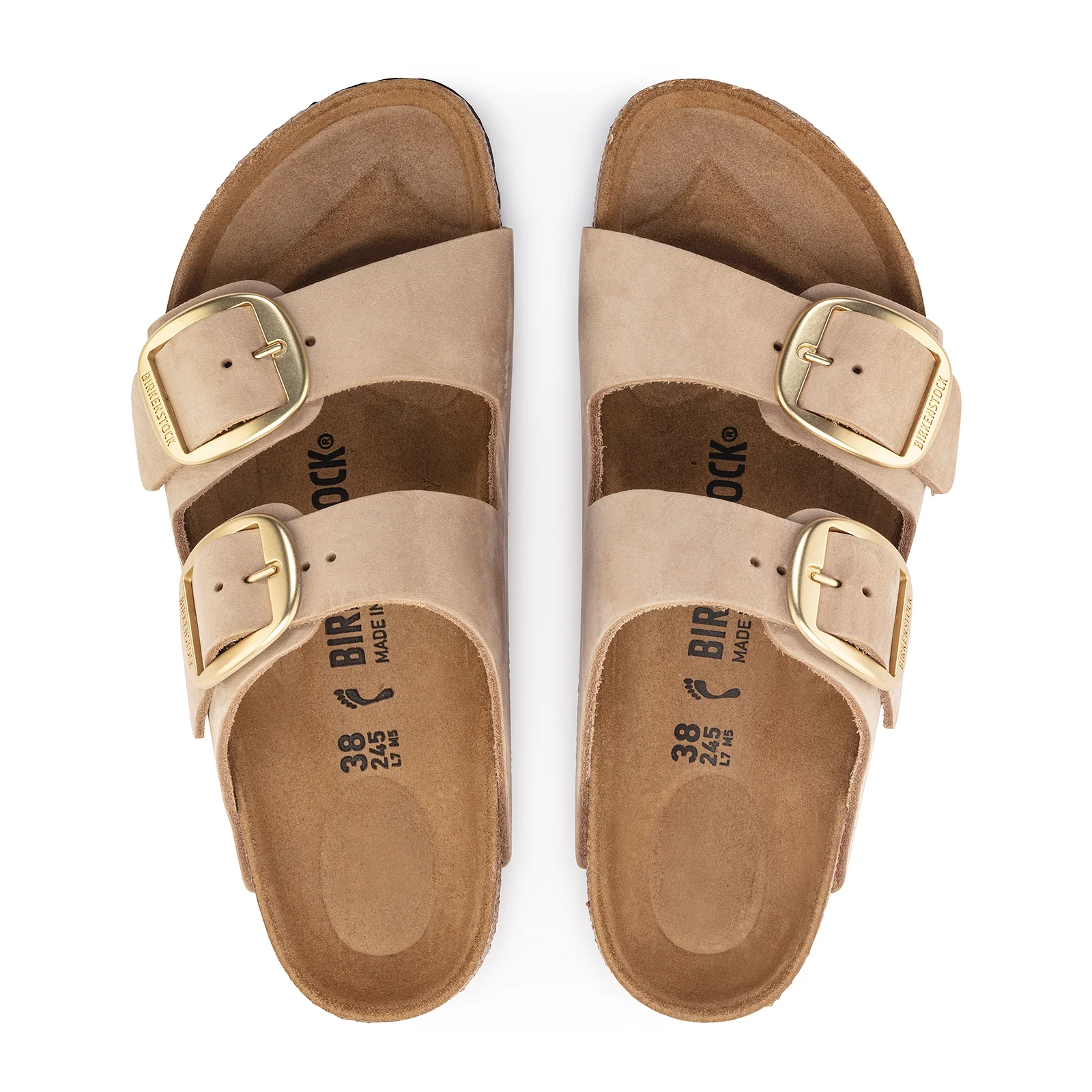 Birkenstock Arizona Big Buckle Slide Sandal (Women) - Sandcastle Nubuck - Image 2