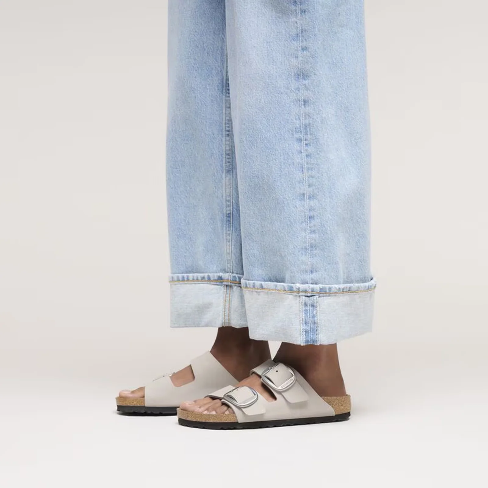 Birkenstock Arizona Big Buckle Narrow Slide Sandal (Women) - Stone Coin Nubuck - Image 5