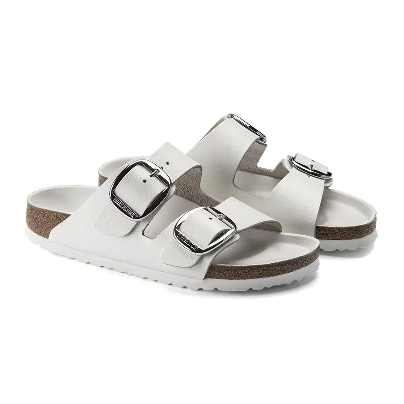Birkenstock Arizona Big Buckle Slide Sandal (Women) - White Smooth Leather - Image 4