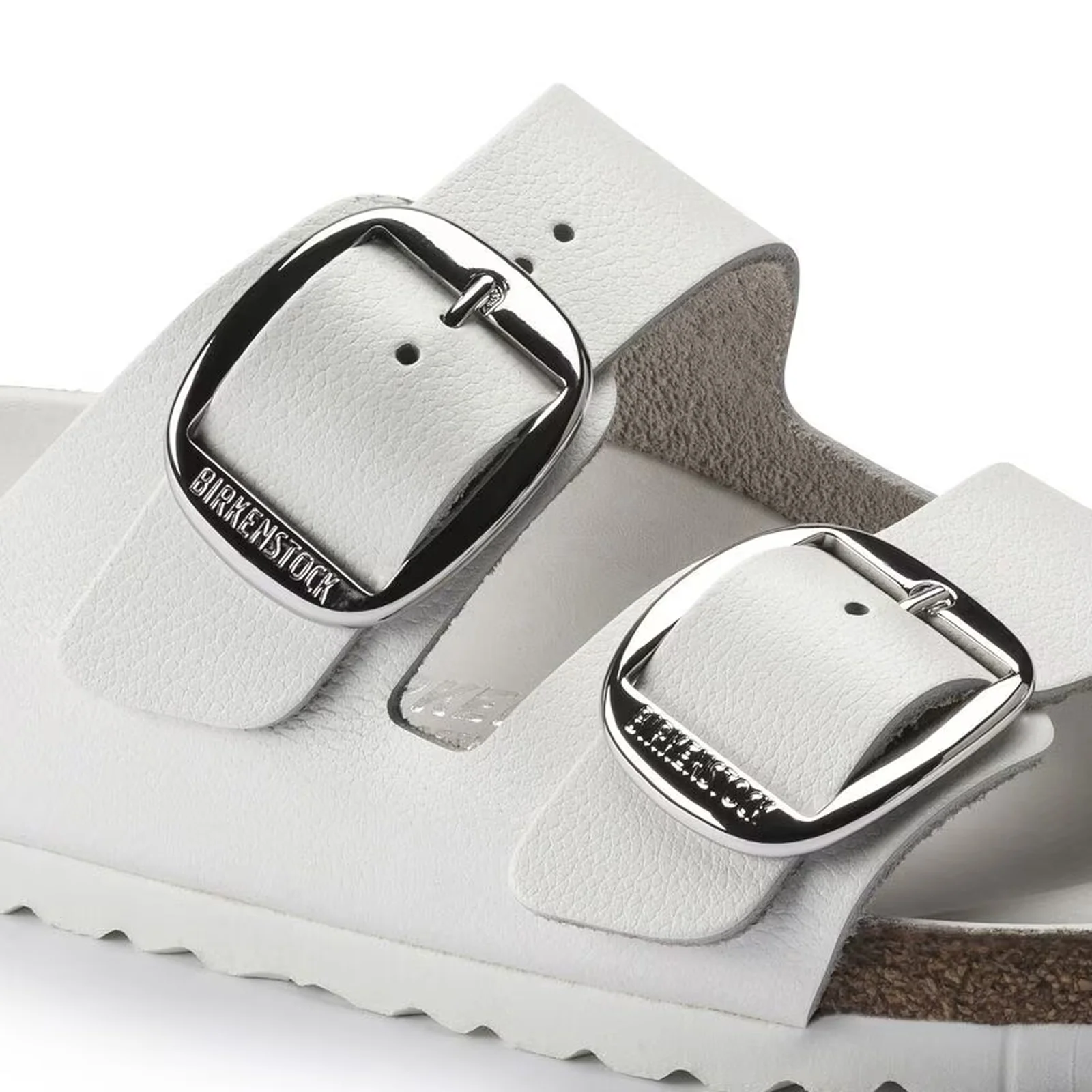 Birkenstock Arizona Big Buckle Slide Sandal (Women) - White Smooth Leather - Image 5