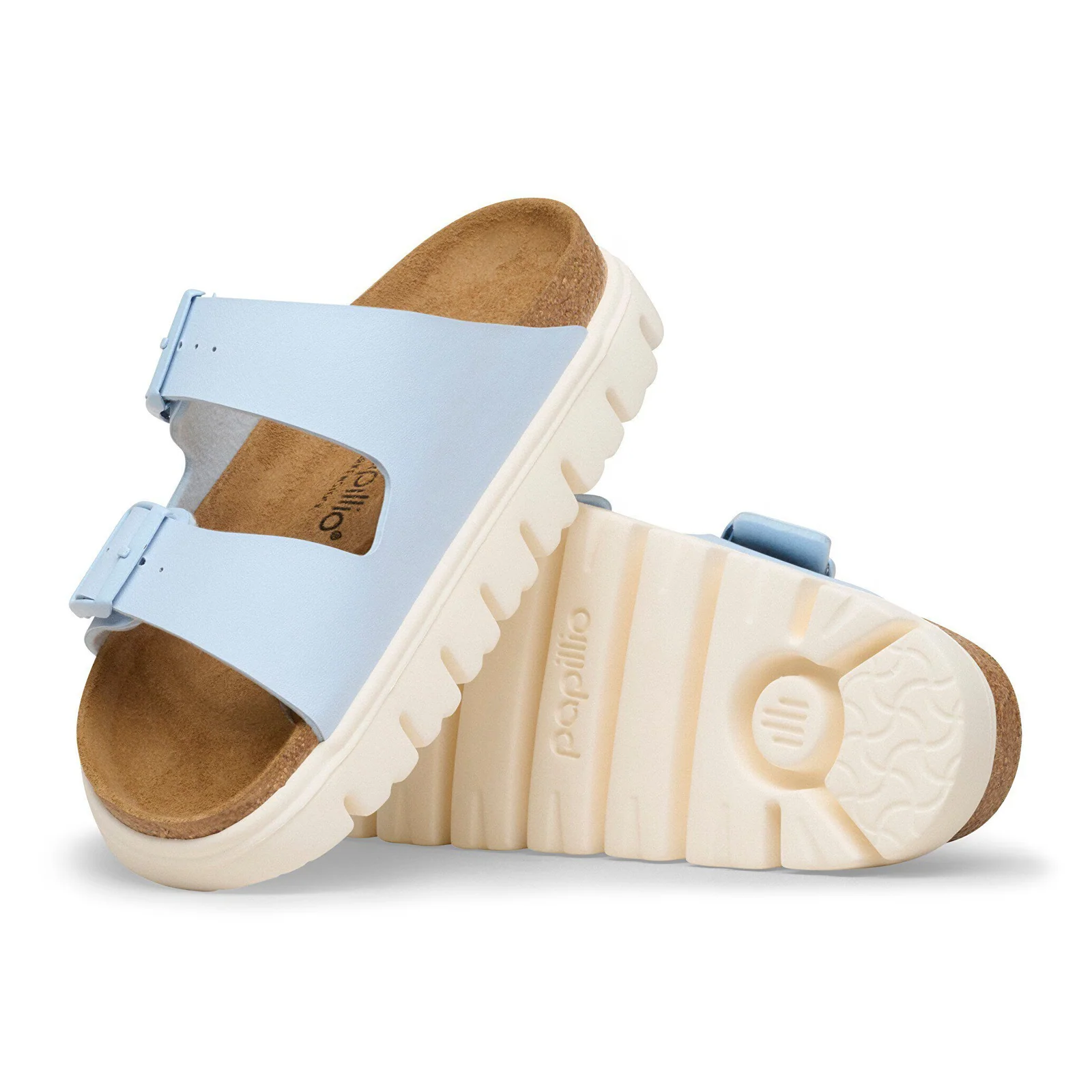 Birkenstock Arizona Chunky Narrow Slide Sandal (Women) - Baby Blue Birko-Flor - Image 3