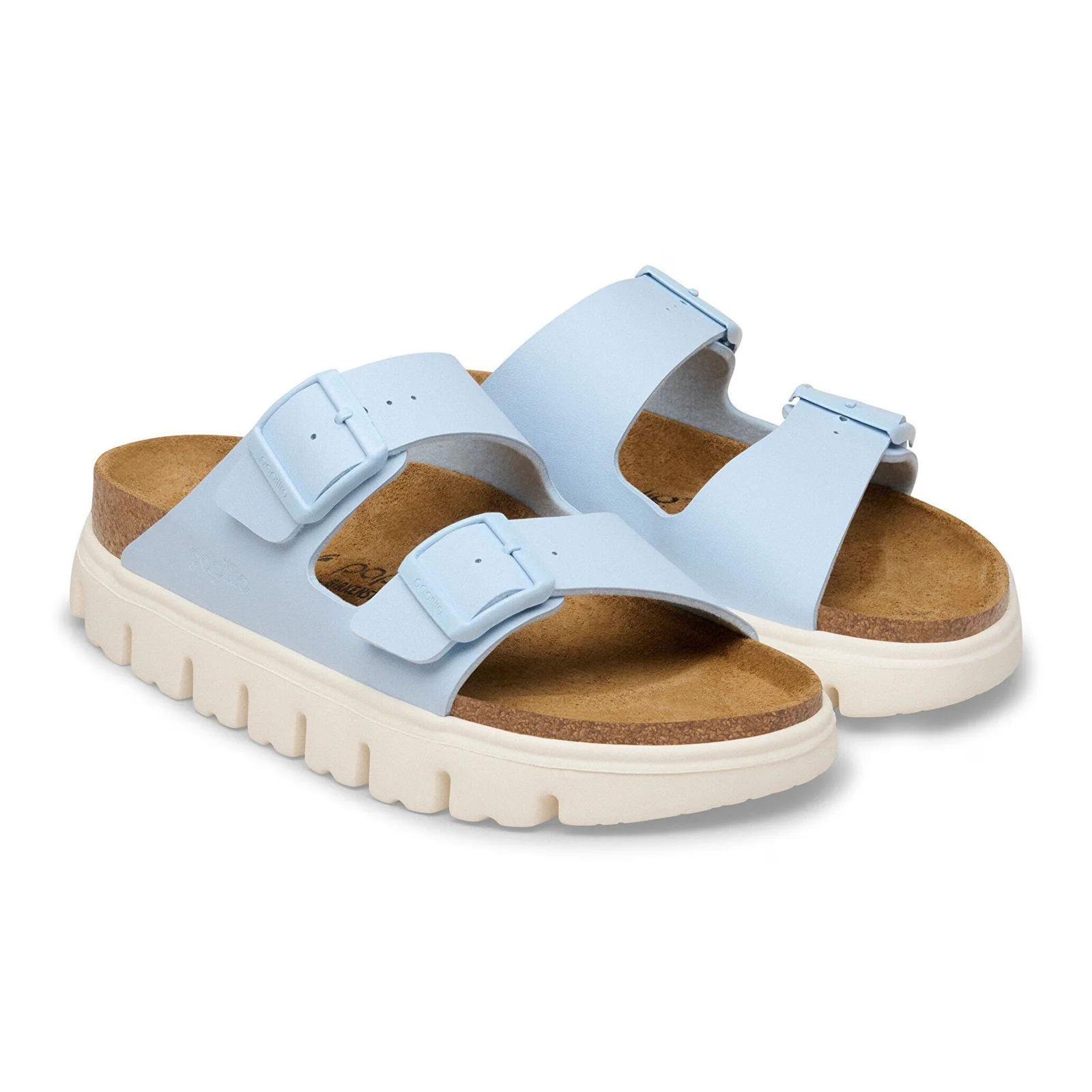 Birkenstock Arizona Chunky Narrow Slide Sandal (Women) - Baby Blue Birko-Flor - Image 4