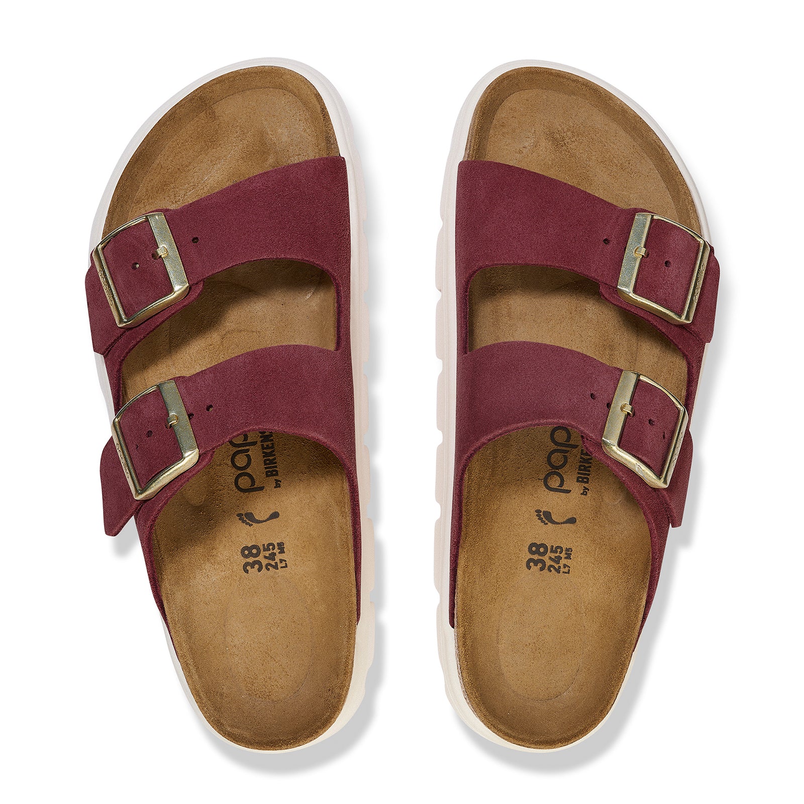 Birkenstock Arizona Chunky Narrow Slide Sandal (Women) - Berry Crush Suede - Image 2