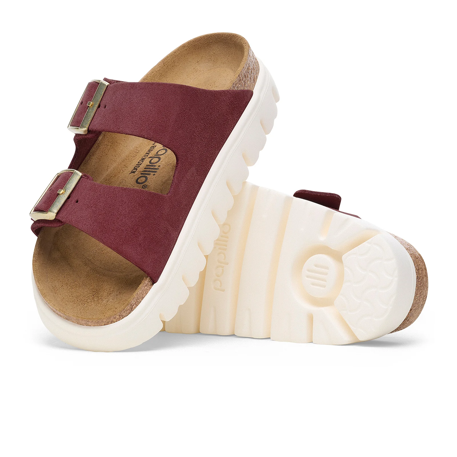 Birkenstock Arizona Chunky Narrow Slide Sandal (Women) - Berry Crush Suede - Image 3