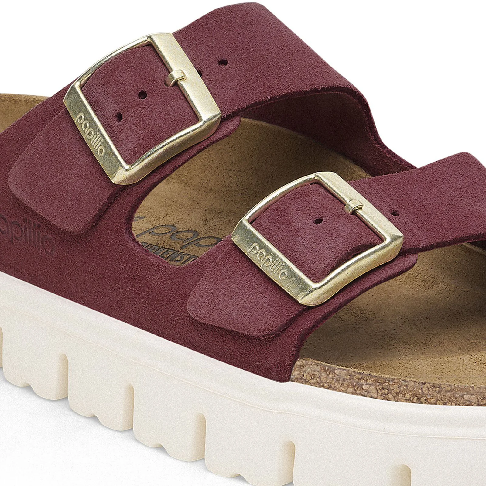Birkenstock Arizona Chunky Narrow Slide Sandal (Women) - Berry Crush Suede - Image 6