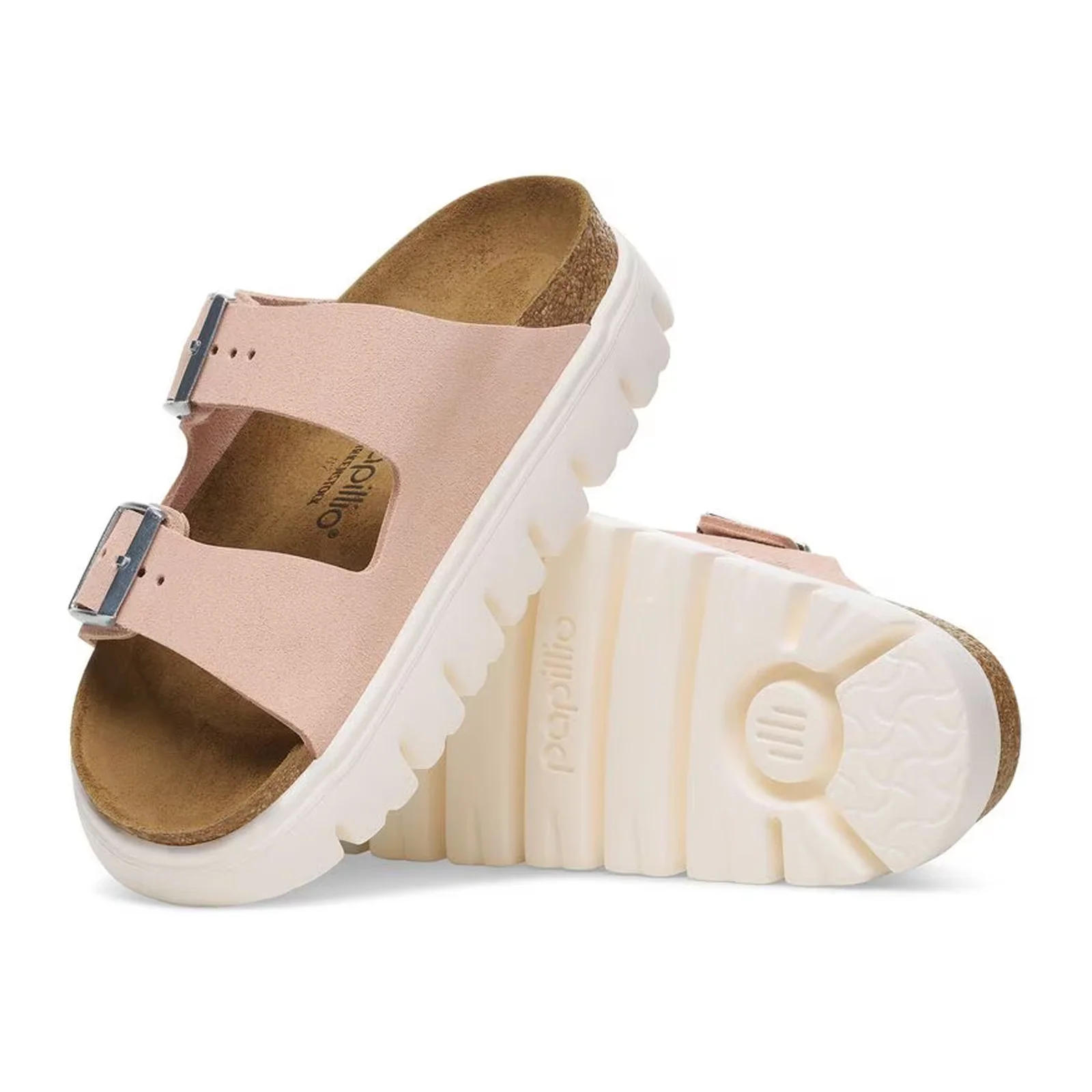 Birkenstock Arizona Chunky Narrow Slide Sandal (Women) - Light Rose Suede - Image 3