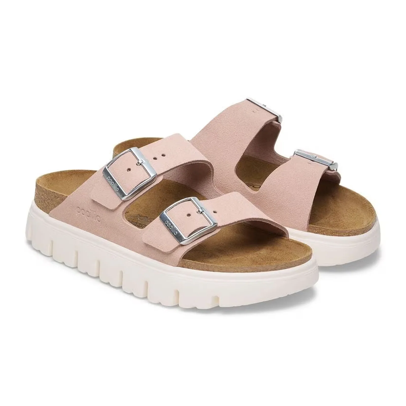 Birkenstock Arizona Chunky Narrow Slide Sandal (Women) - Light Rose Suede - Image 4