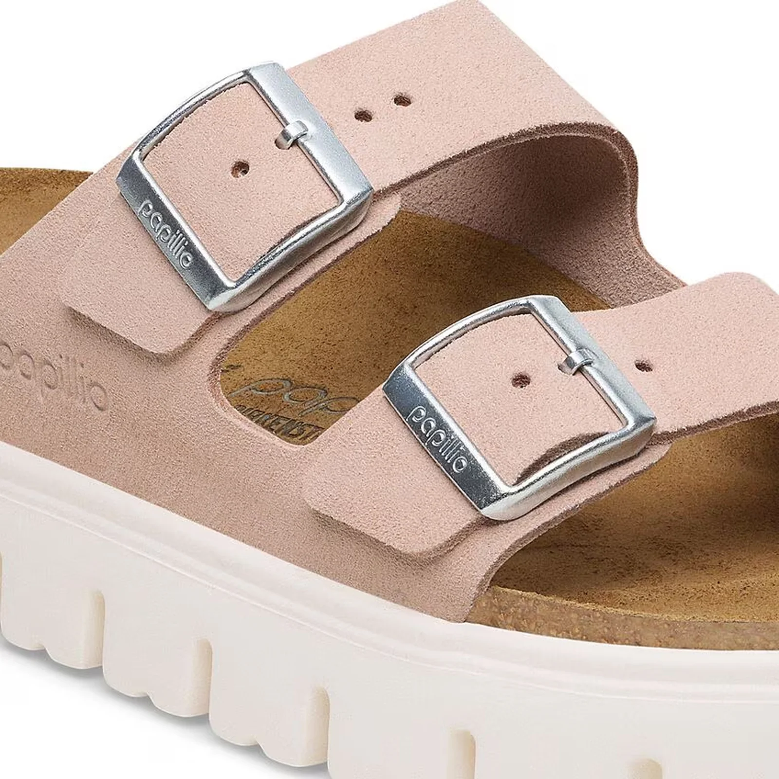 Birkenstock Arizona Chunky Narrow Slide Sandal (Women) - Light Rose Suede - Image 5