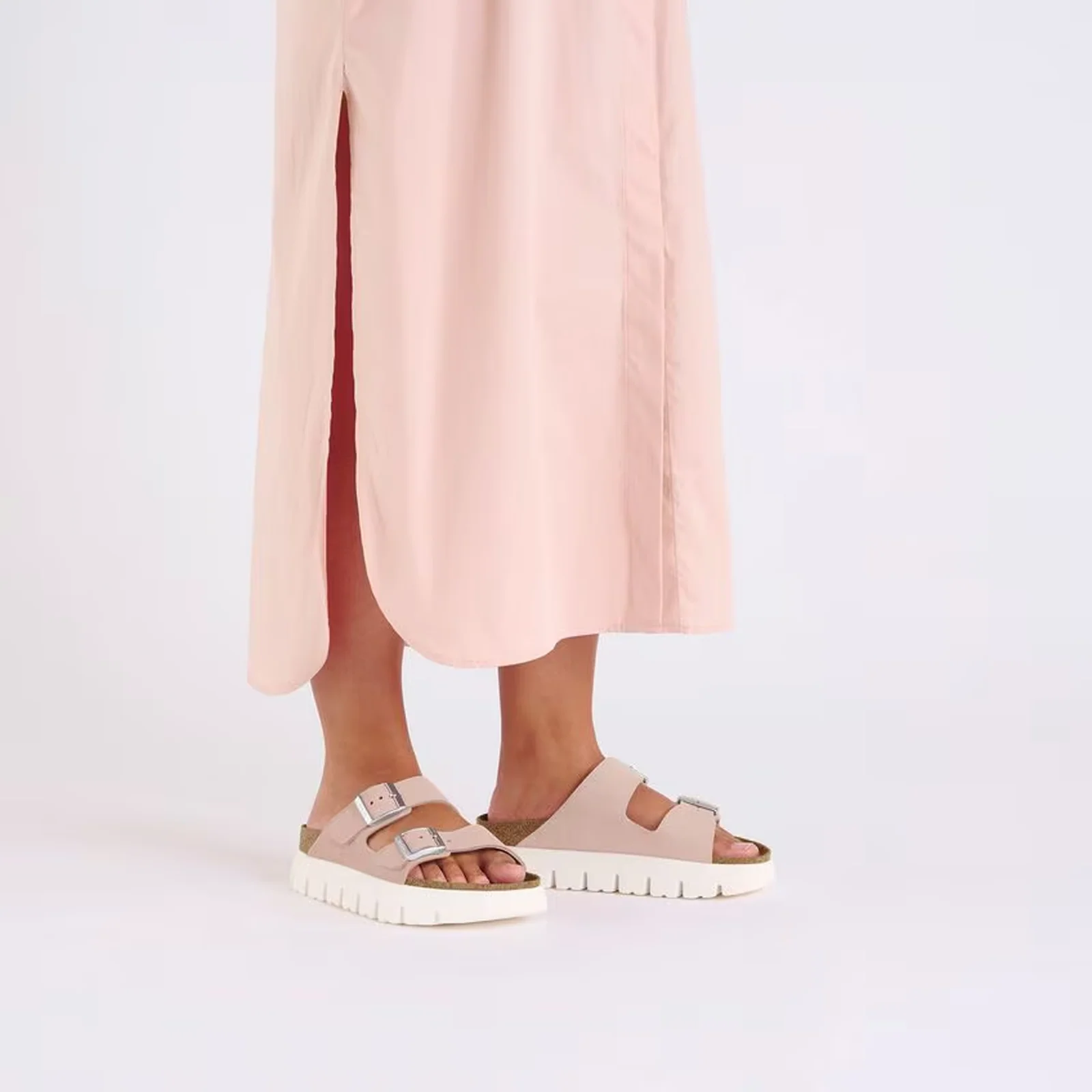 Birkenstock Arizona Chunky Narrow Slide Sandal (Women) - Light Rose Suede - Image 6