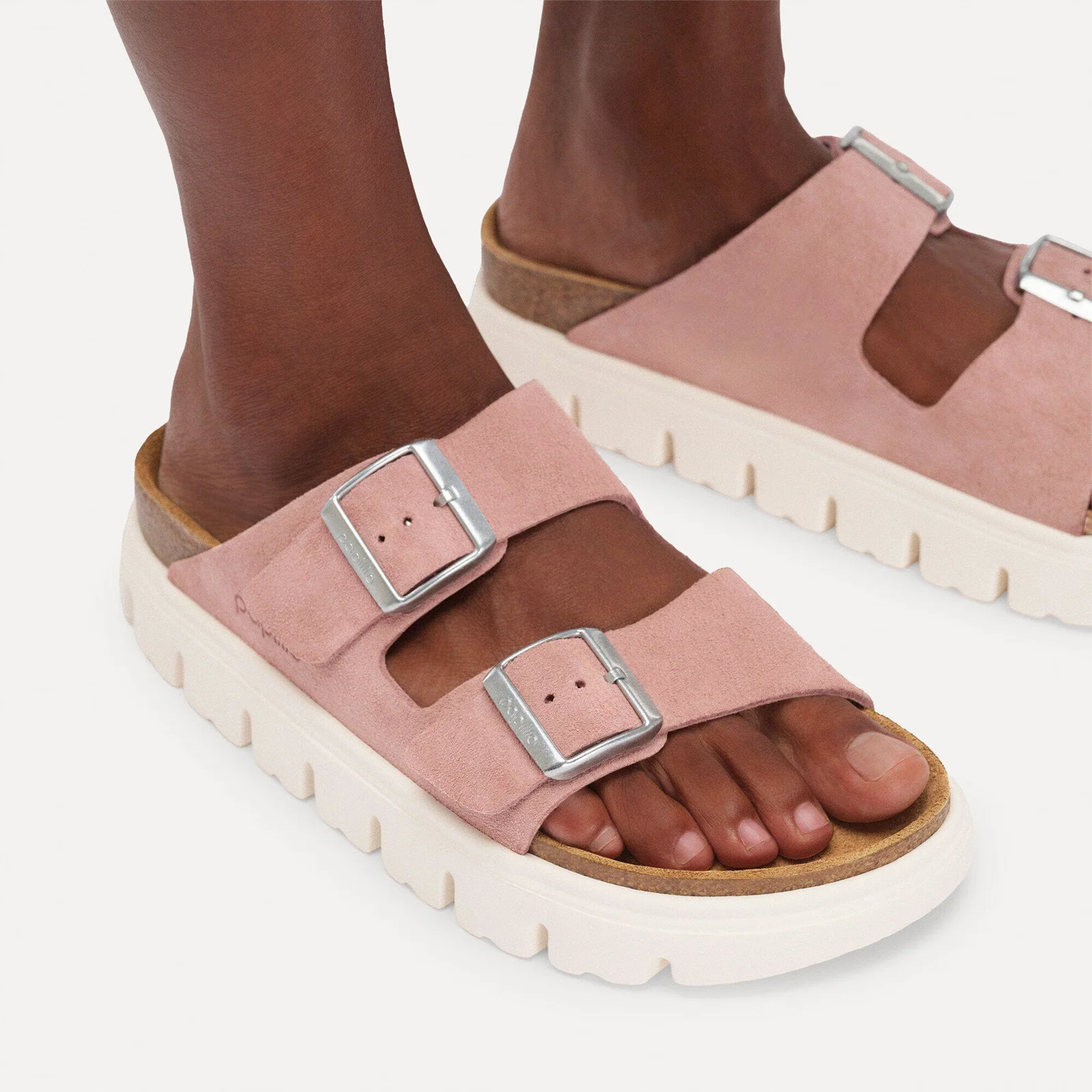 Birkenstock Arizona Chunky Narrow Slide Sandal (Women) - Pink Clay Suede - Image 7