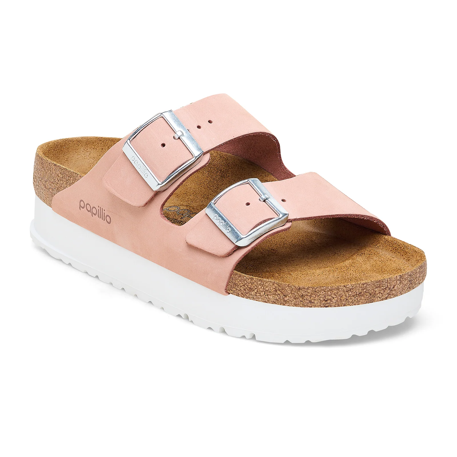 Birkenstock Arizona Exquisite Flex Platform Slide Sandal (Women) - Soft Pink Nubuck