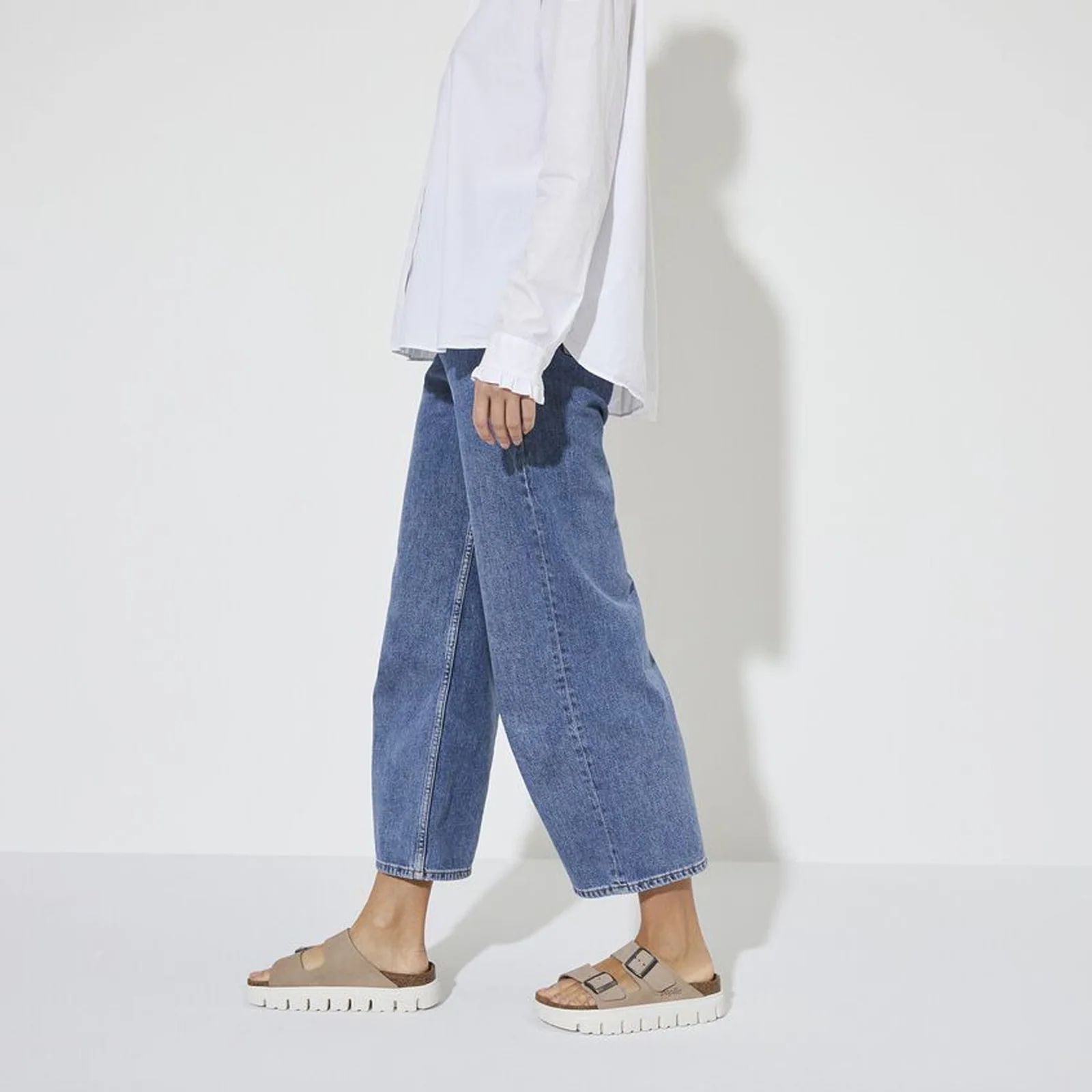 Birkenstock Arizona Chunky Slide Sandal (Women) - Warm Sand Suede - Image 6