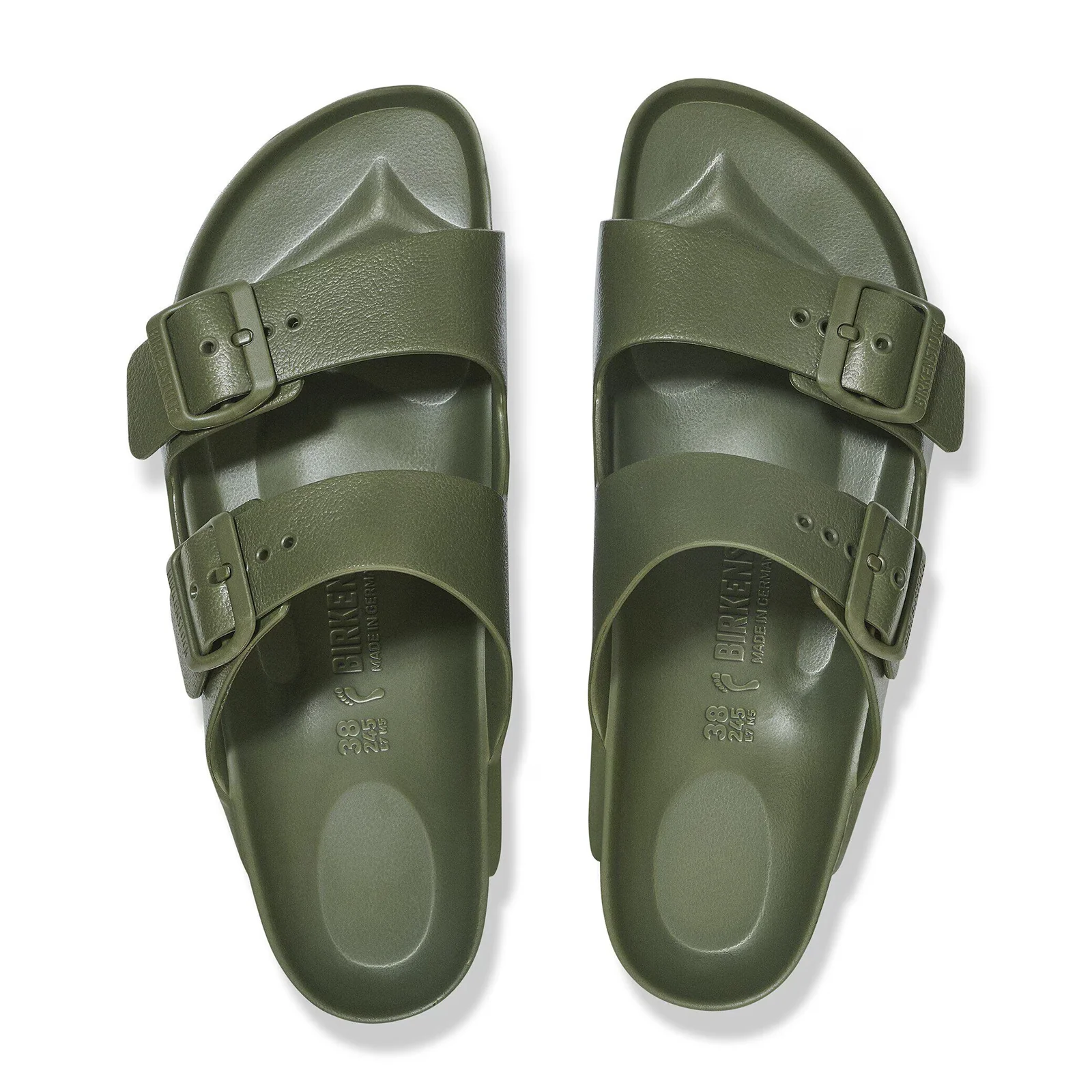 Birkenstock Arizona EVA Slide Sandal (Men) - Khaki/Green Buckle - Image 2