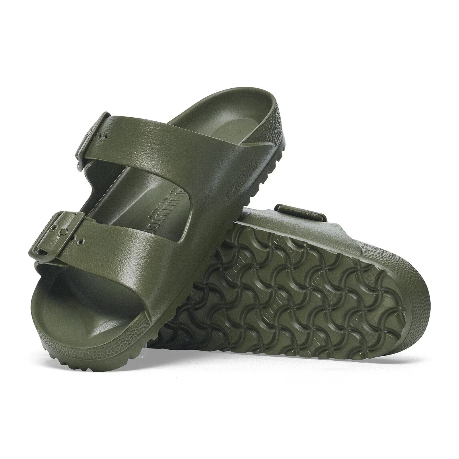 Birkenstock Arizona EVA Slide Sandal (Men) - Khaki/Green Buckle - Image 3