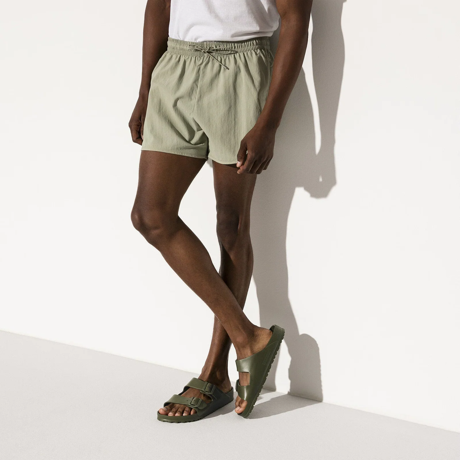 Birkenstock Arizona EVA Slide Sandal (Men) - Khaki/Green Buckle - Image 6