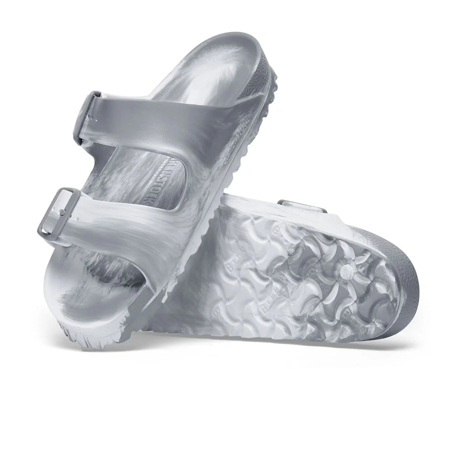 Birkenstock Arizona EVA Narrow Slide Sandal (Women) - Multi Stone Coin/White - Image 3