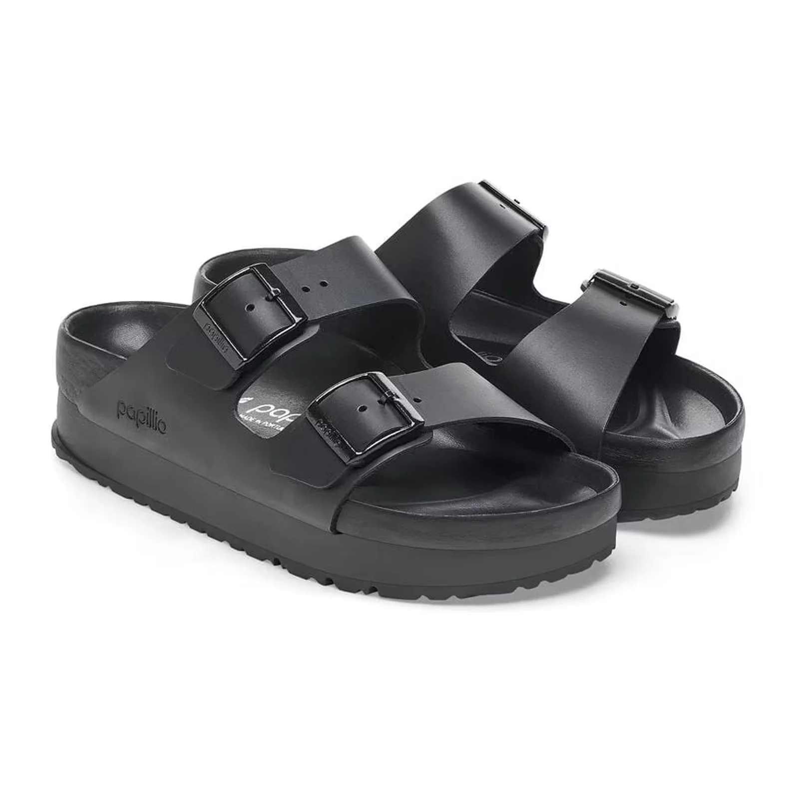 Birkenstock Arizona Flex Platform Narrow Slide Sandal (Women) - Black Leather - Image 4