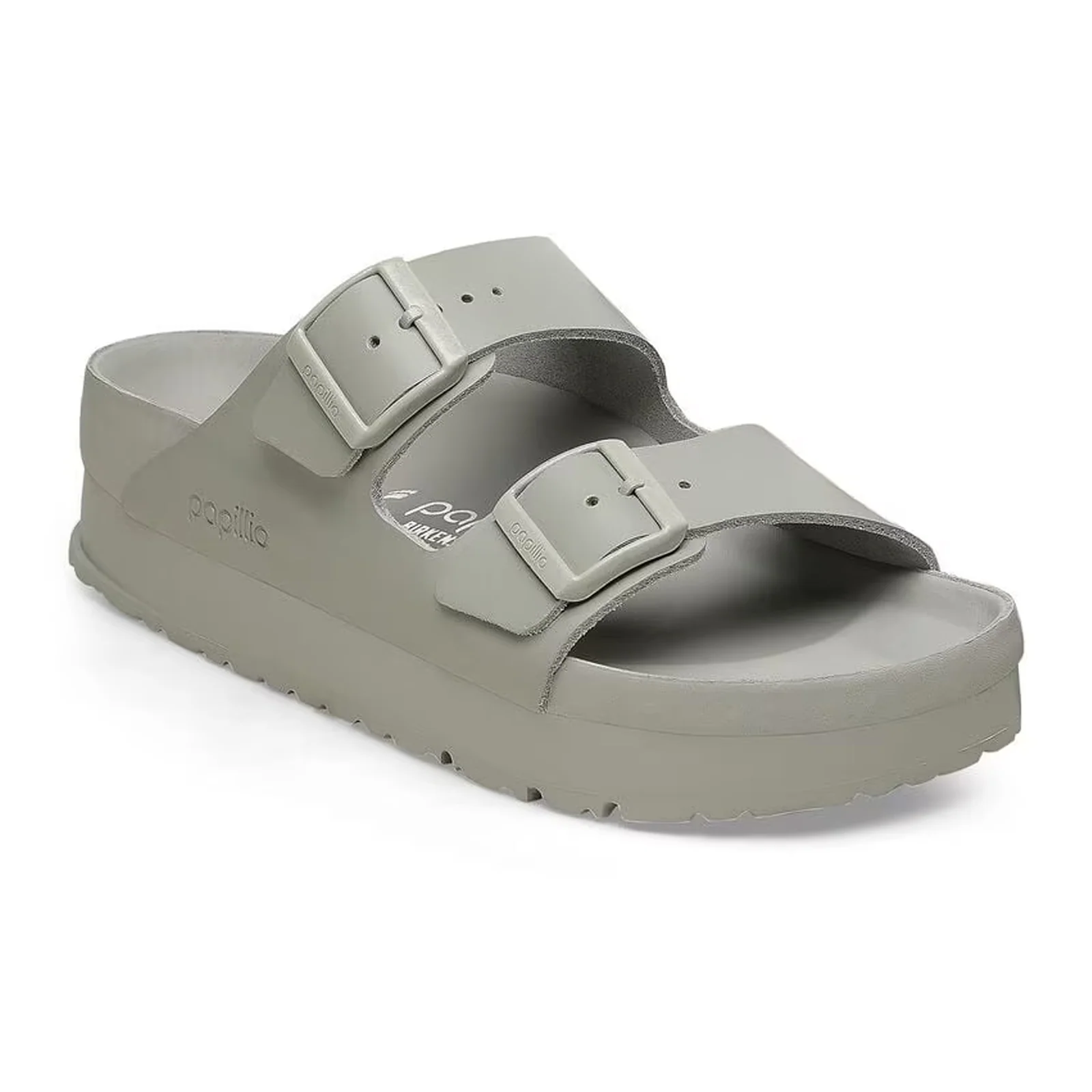Birkenstock Arizona Exquisite Flex Platform Narrow Slide Sandal (Women) - Mineral Gray Leather