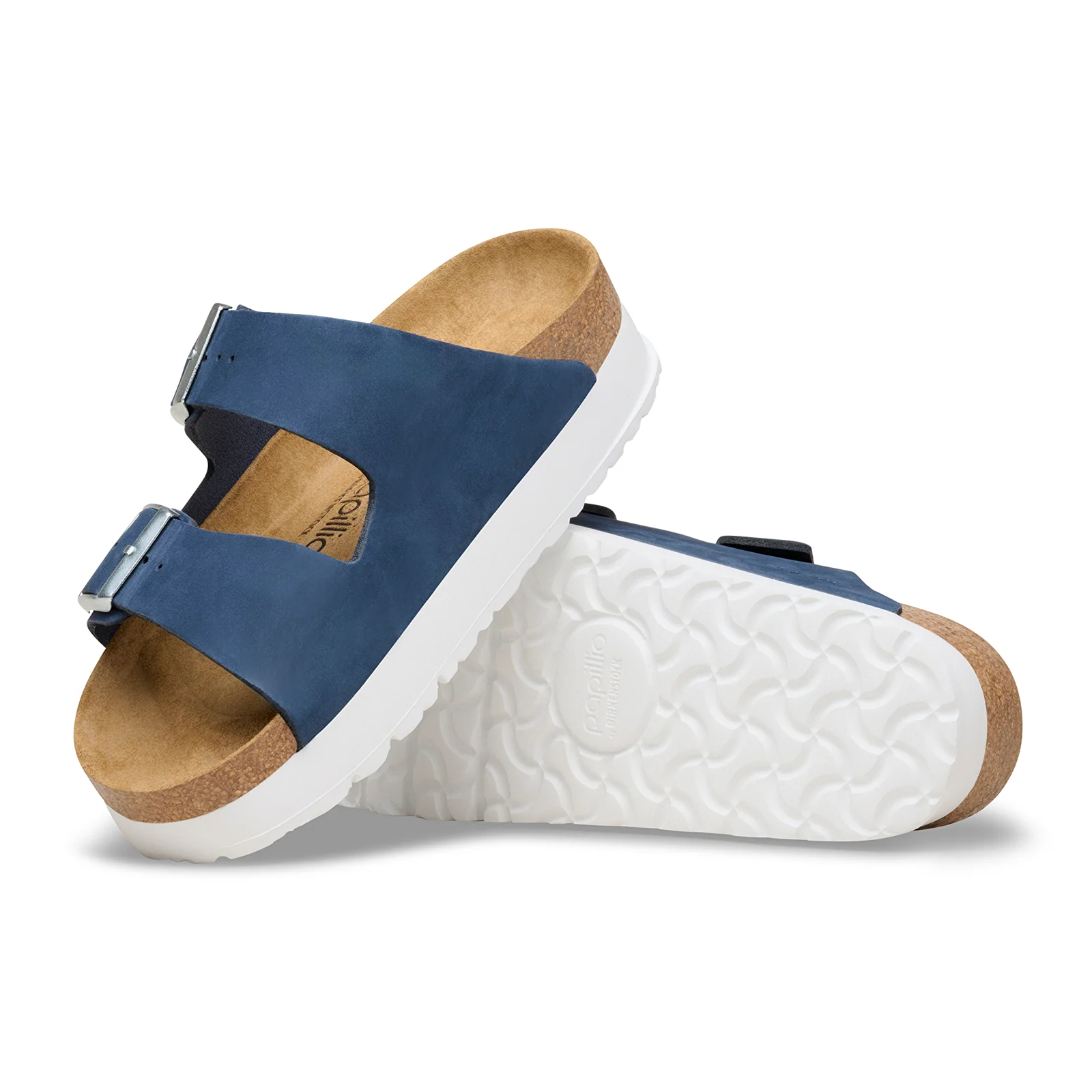 Birkenstock Arizona Flex Platform Narrow Slide Sandal (Women) - New Navy Nubuck - Image 3