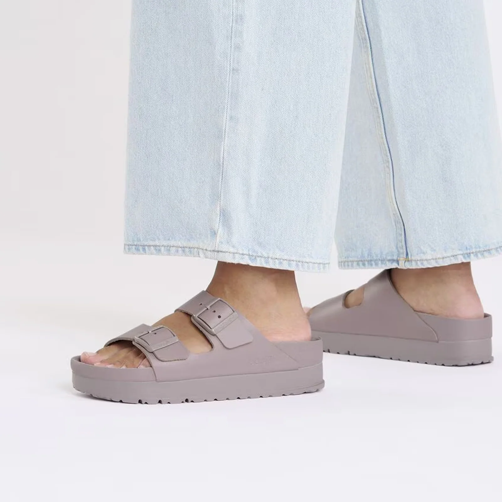 Birkenstock Arizona Flex Platform Slide Sandal (Women) - Faded Purple Leather - Image 7
