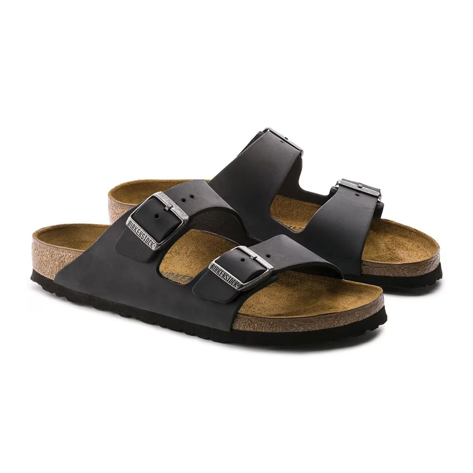 Birkenstock Arizona Narrow Slide Sandal (Unisex) - Black Oiled Leather - Image 4