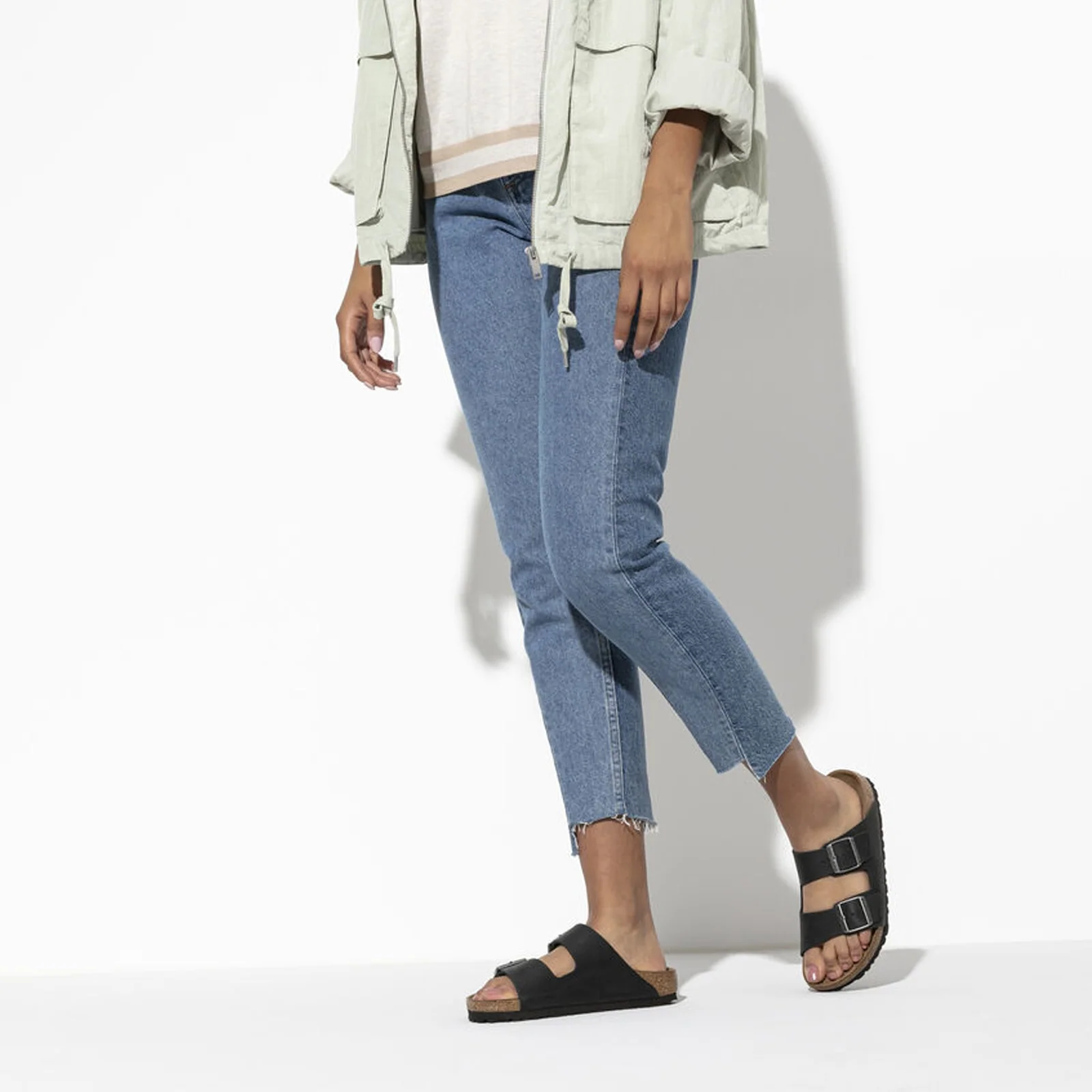 Birkenstock Arizona Narrow Slide Sandal (Unisex) - Black Oiled Leather - Image 6