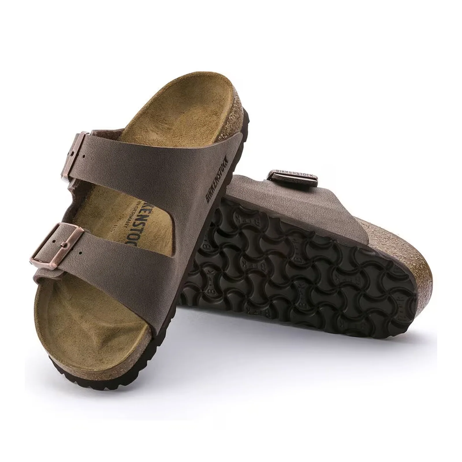 Birkenstock Arizona Narrow Slide Sandal (Unisex) - Mocha Birkibuc - Image 3