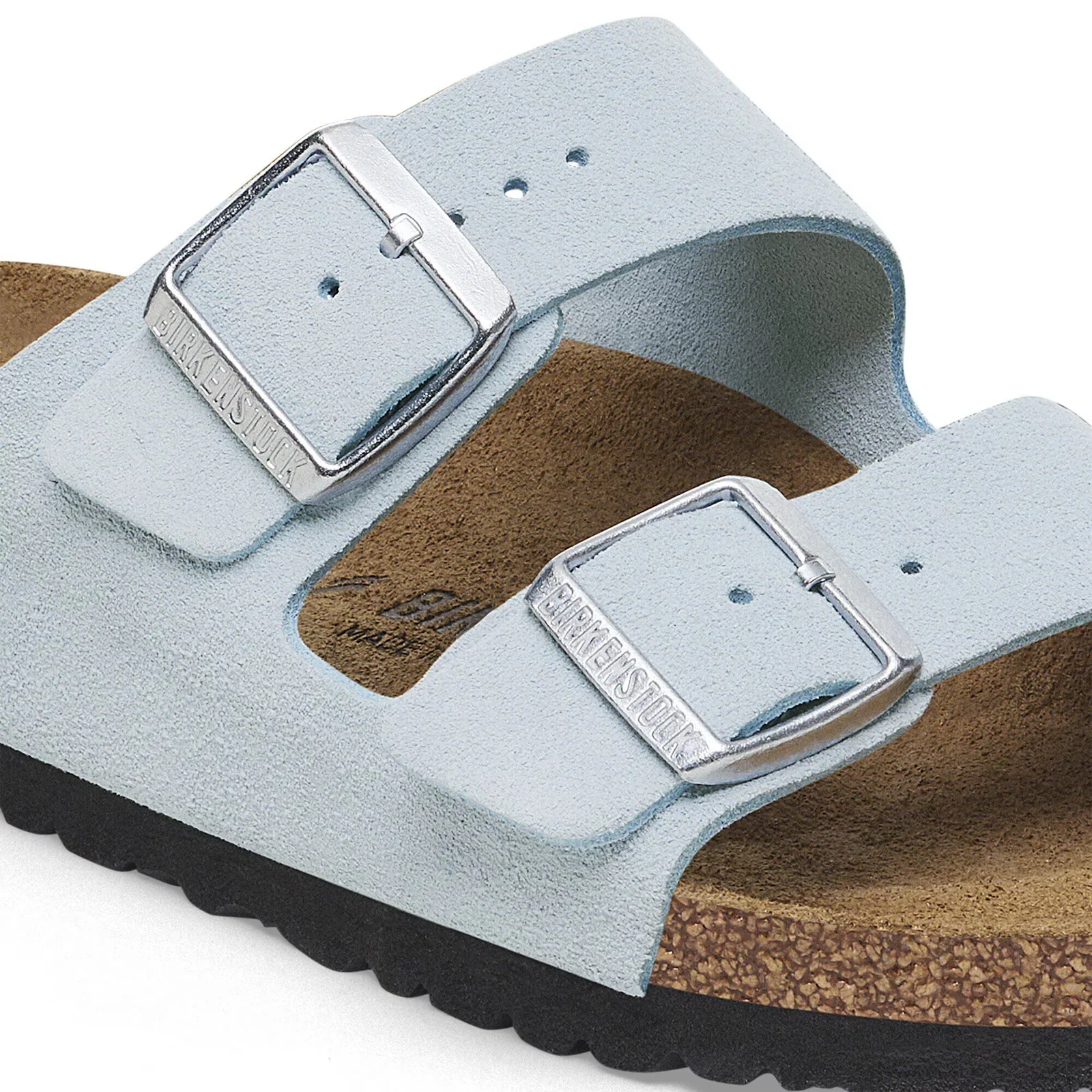 Birkenstock Arizona Narrow Slide Sandal (Women) - Baby Blue Suede - Image 5