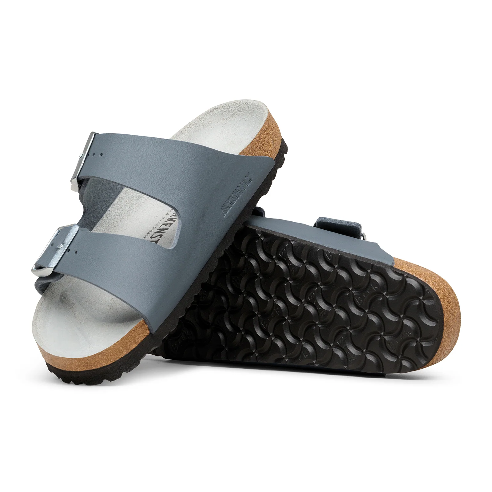 Birkenstock Arizona Narrow Slide Sandal (Women) - Basalt Gray/Pure Sage Birko-Flor - Image 3