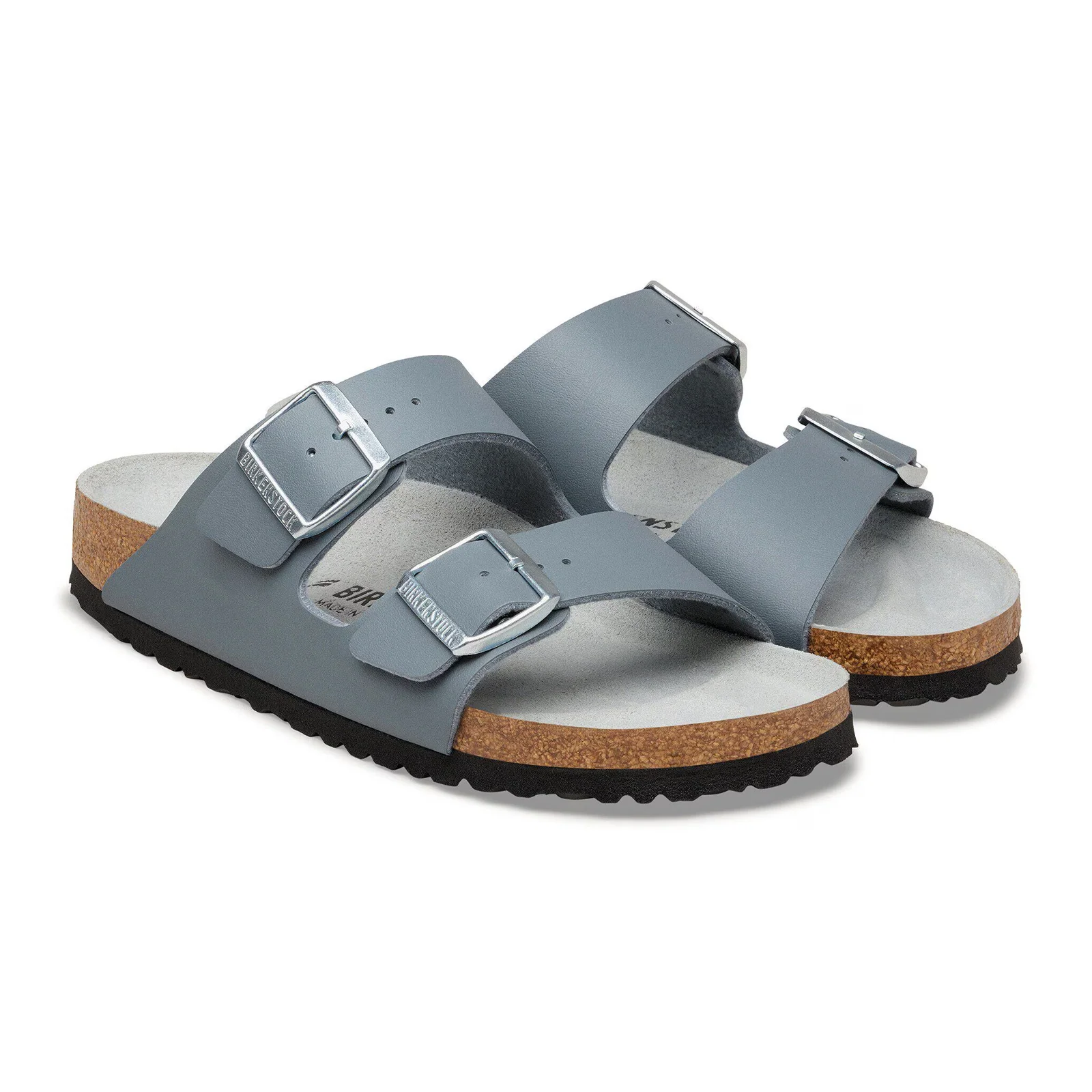 Birkenstock Arizona Narrow Slide Sandal (Women) - Basalt Gray/Pure Sage Birko-Flor - Image 4