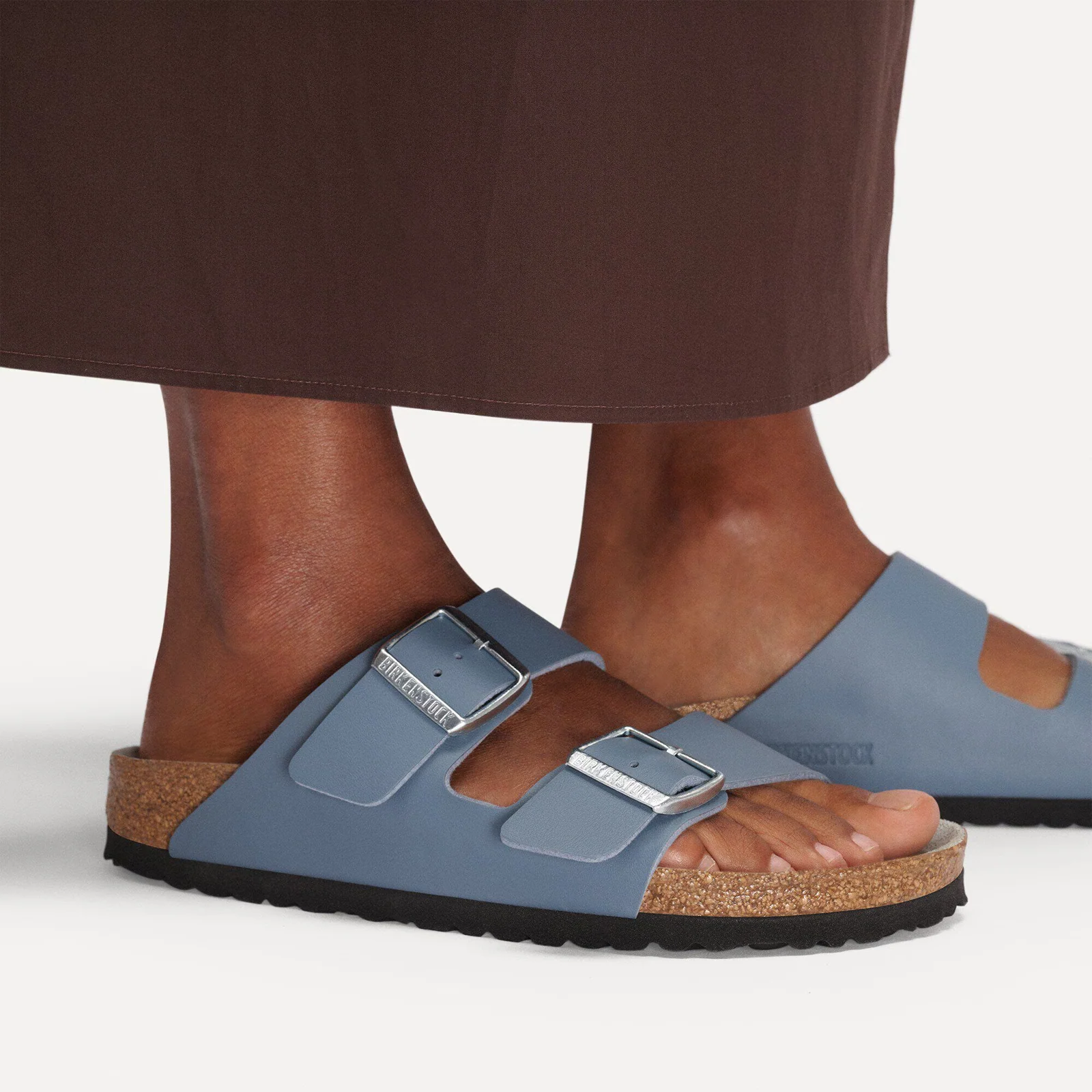 Birkenstock Arizona Narrow Slide Sandal (Women) - Basalt Gray/Pure Sage Birko-Flor - Image 7