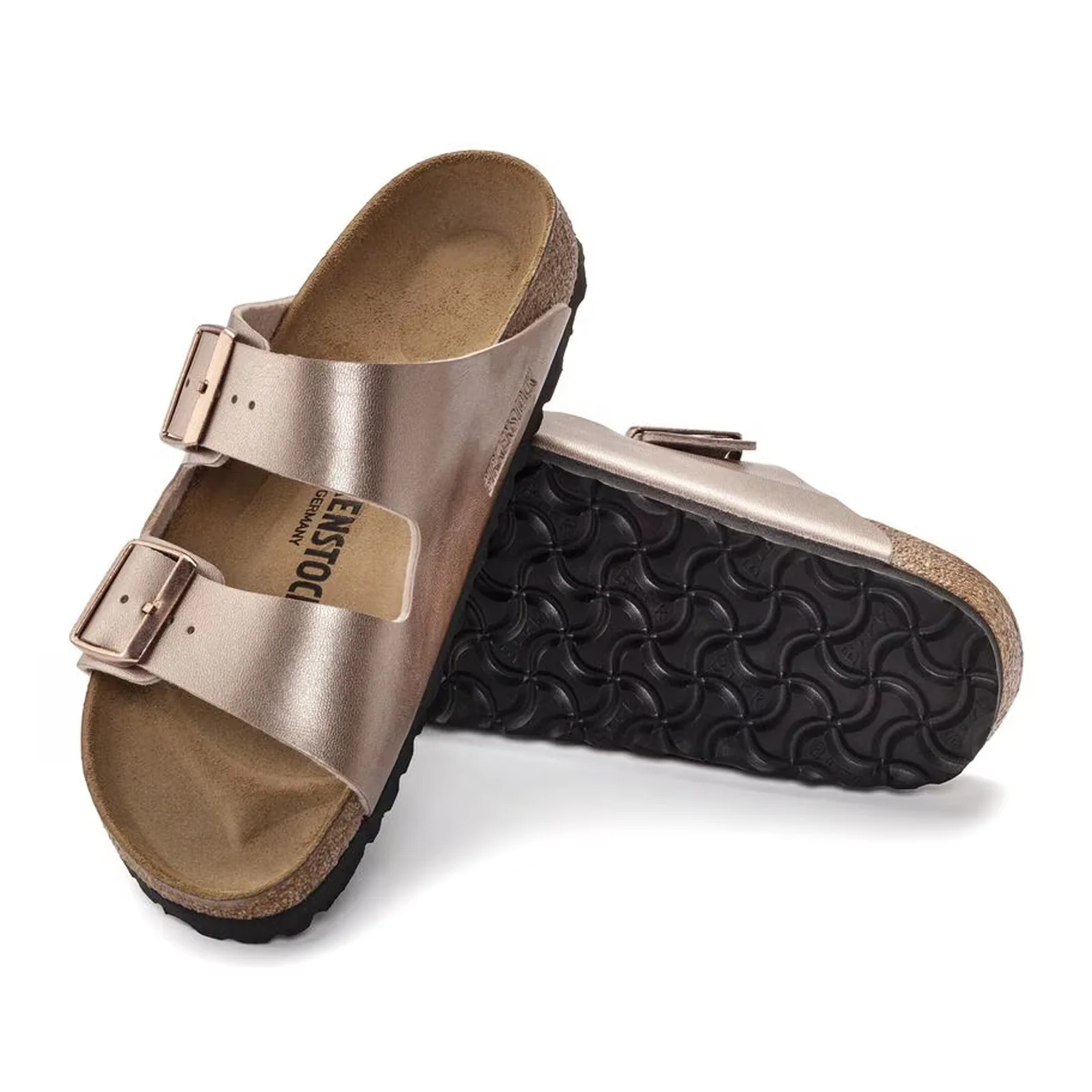 Birkenstock Arizona Narrow Slide Sandal (Women) - Copper Birko-Flor - Image 3