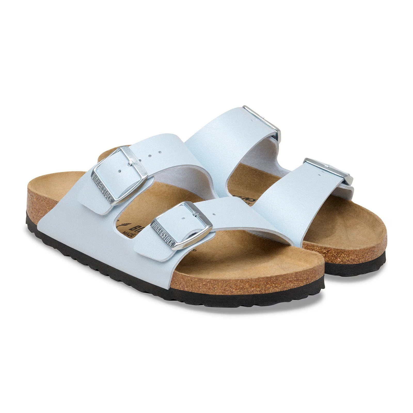 Birkenstock Arizona Narrow Slide Sandal (Women) - Graceful Baby Blue Birko-Flor - Image 4