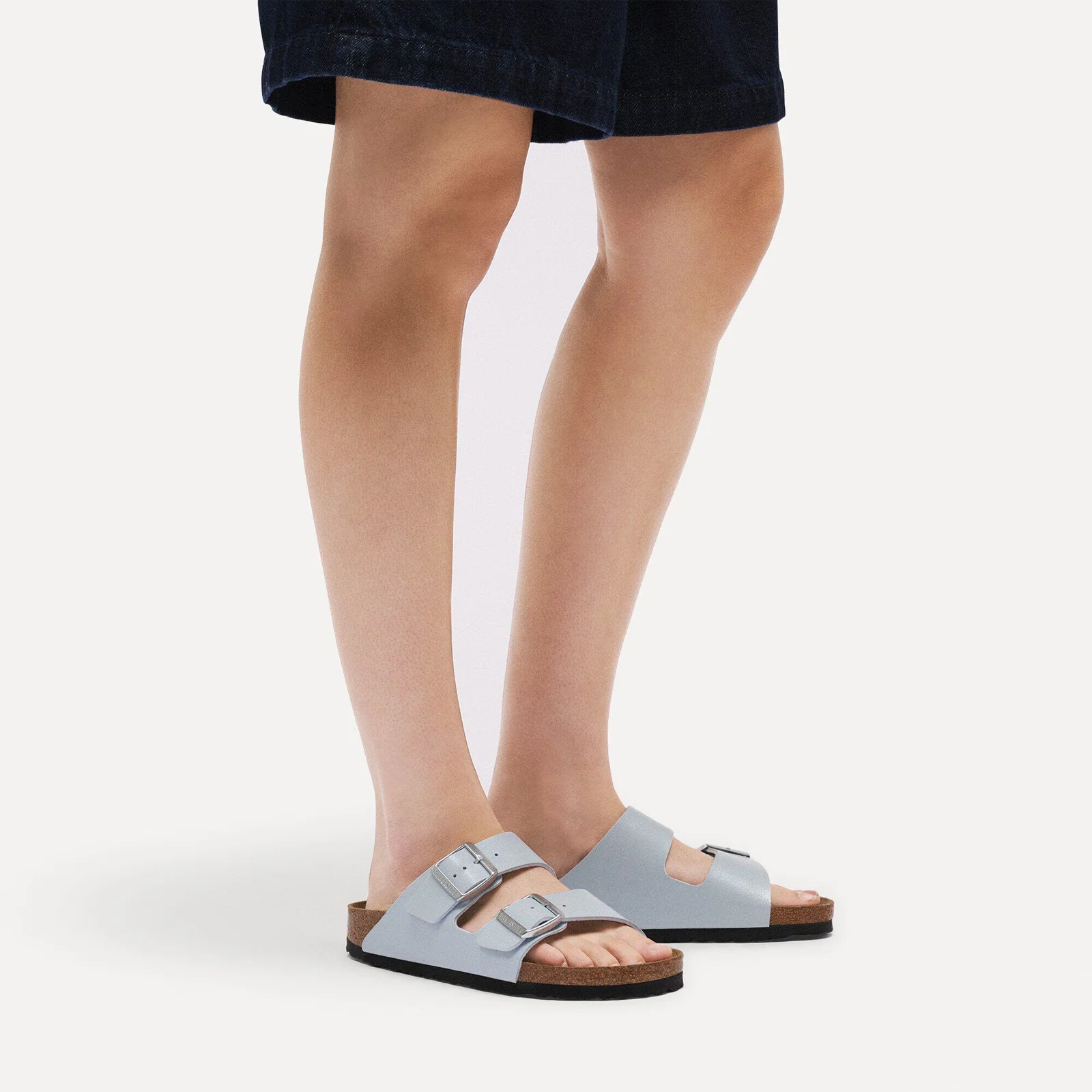 Birkenstock Arizona Narrow Slide Sandal (Women) - Graceful Baby Blue Birko-Flor - Image 6
