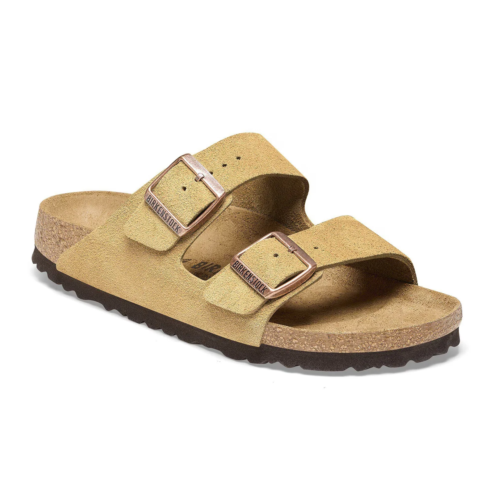 Birkenstock Arizona Narrow Slide Sandal (Women) - Latte Cream Suede