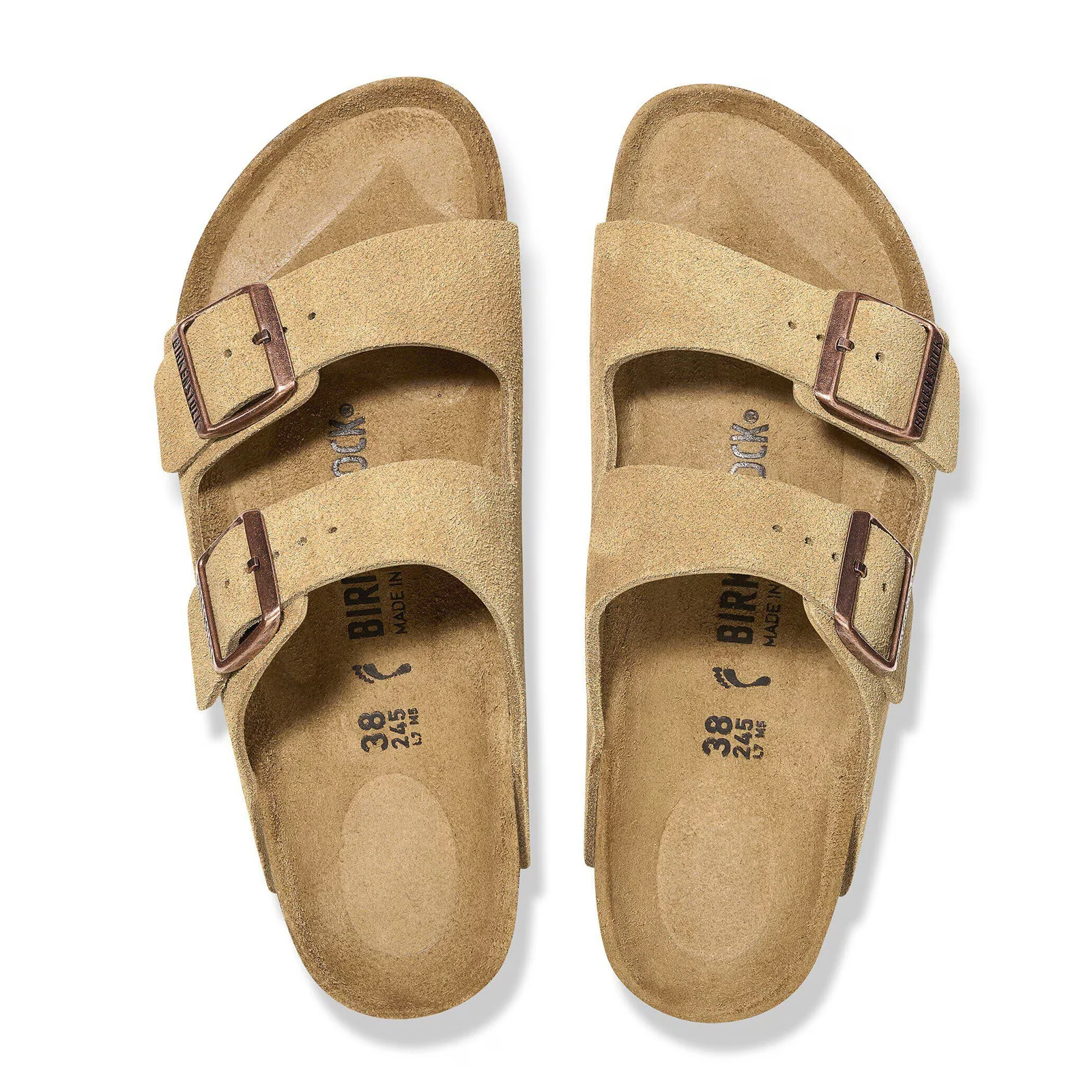 Birkenstock Arizona Narrow Slide Sandal (Women) - Latte Cream Suede - Image 2