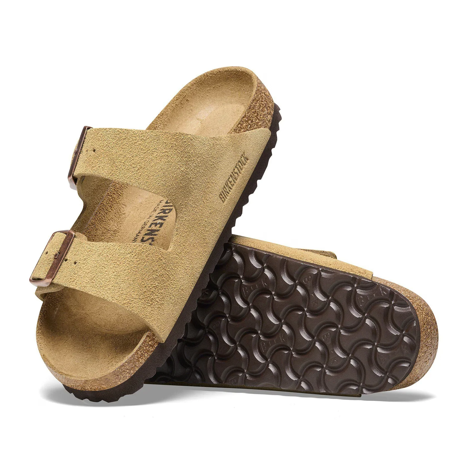 Birkenstock Arizona Narrow Slide Sandal (Women) - Latte Cream Suede - Image 3